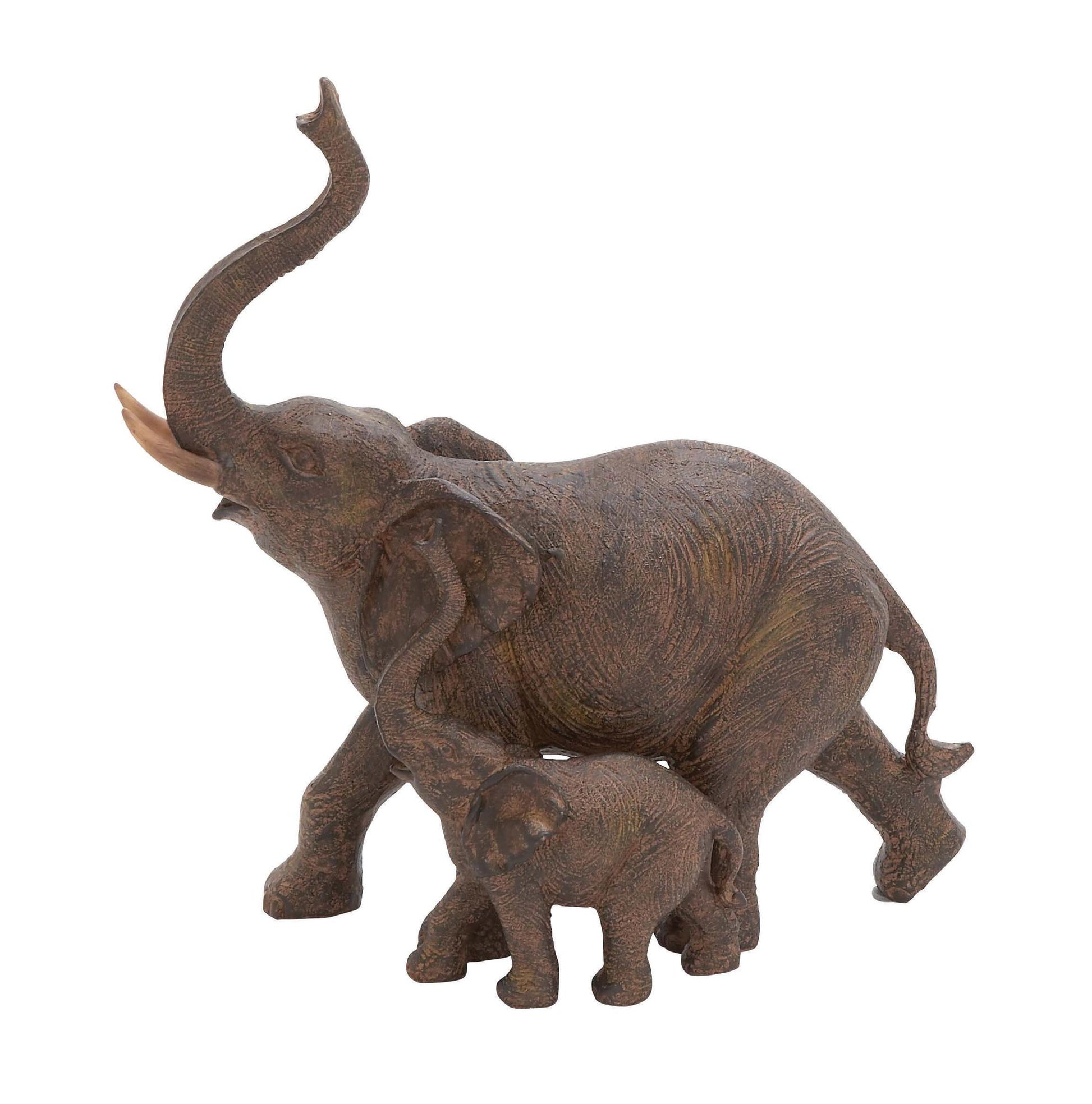 Elephant Brown Polystone Decorative Sculpture
