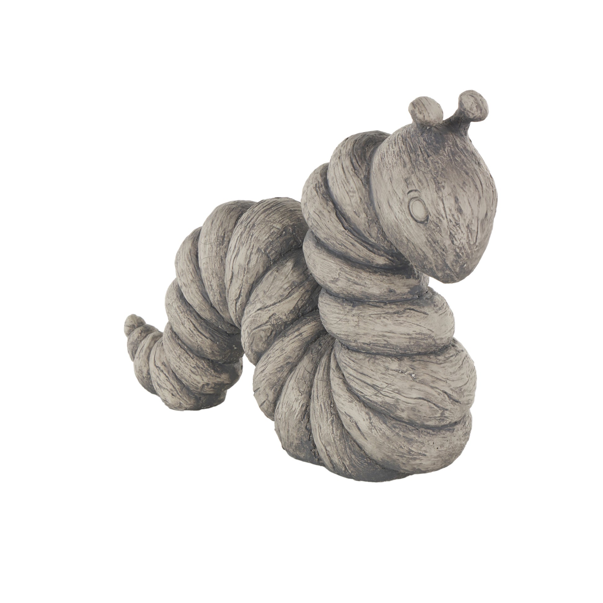 Worm Gray Polyresin Textured Decorative Sculpture