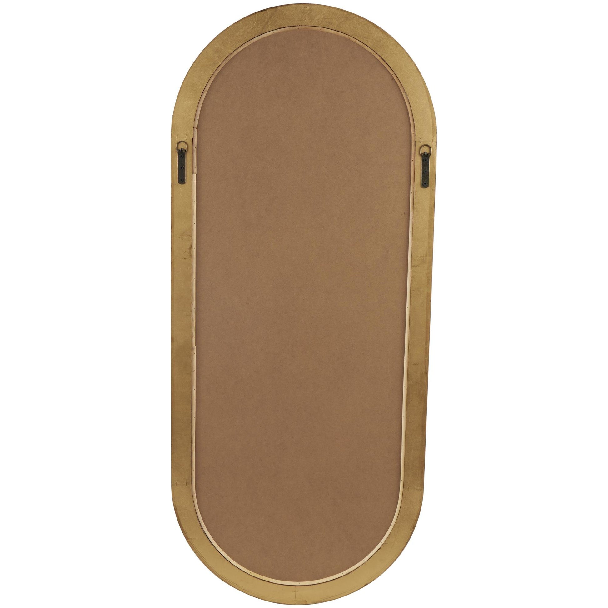 Brown Wooden Oval Room Wall Mirror with Dimensional Carved Frame