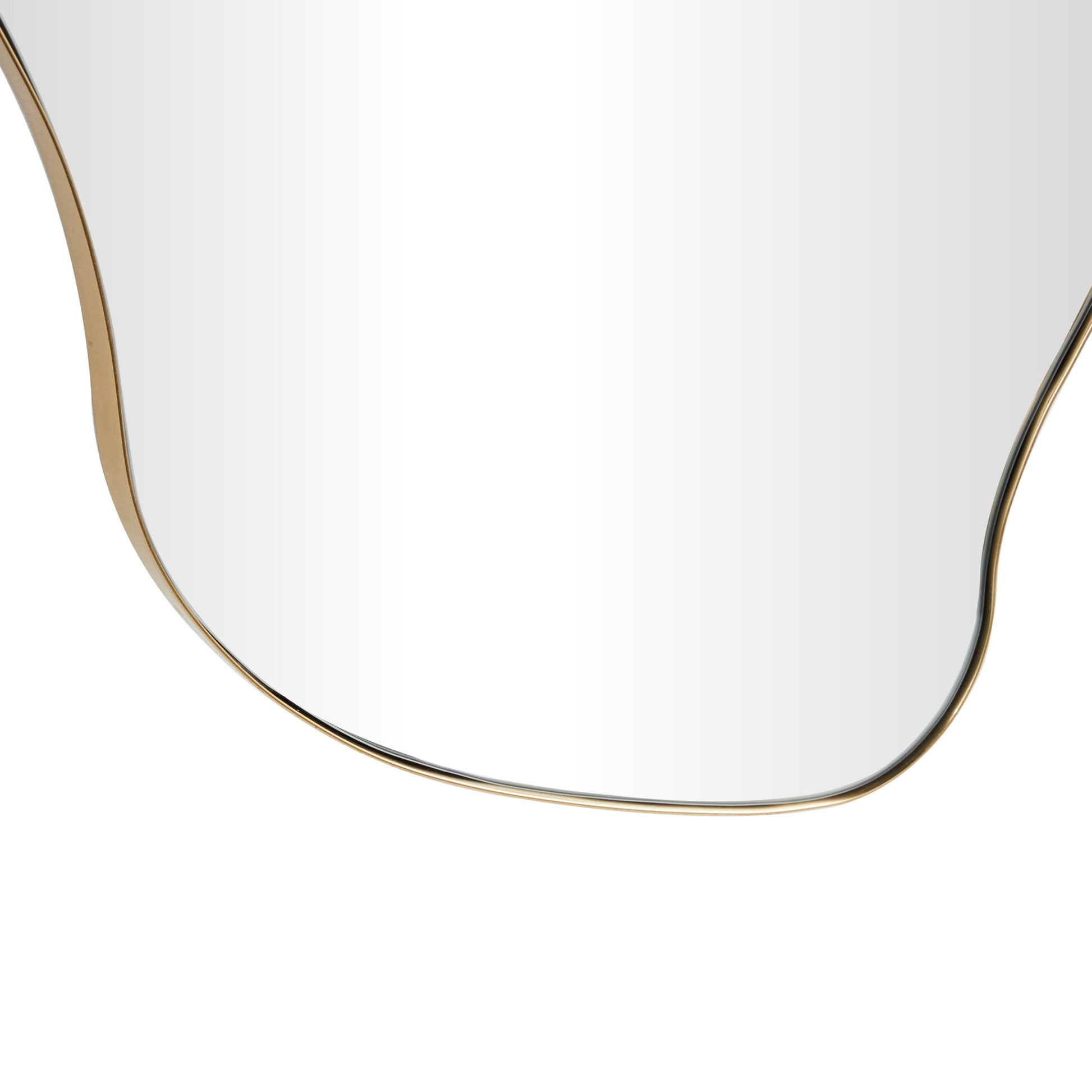 Abstract Gold Metal Wavy Room Wall Mirror