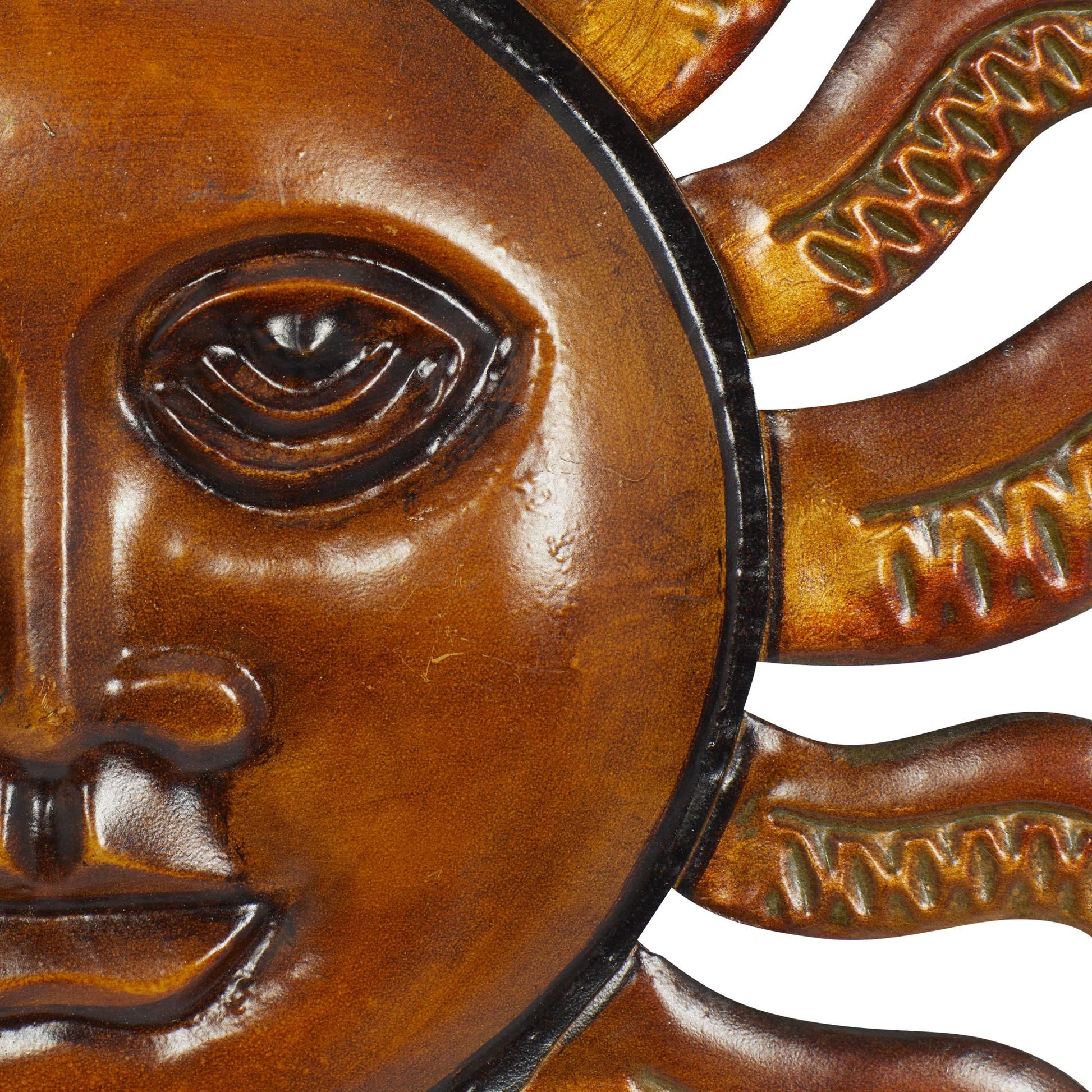 Sun and Moon Red Metal Indoor Outdoor Home Wall Decor