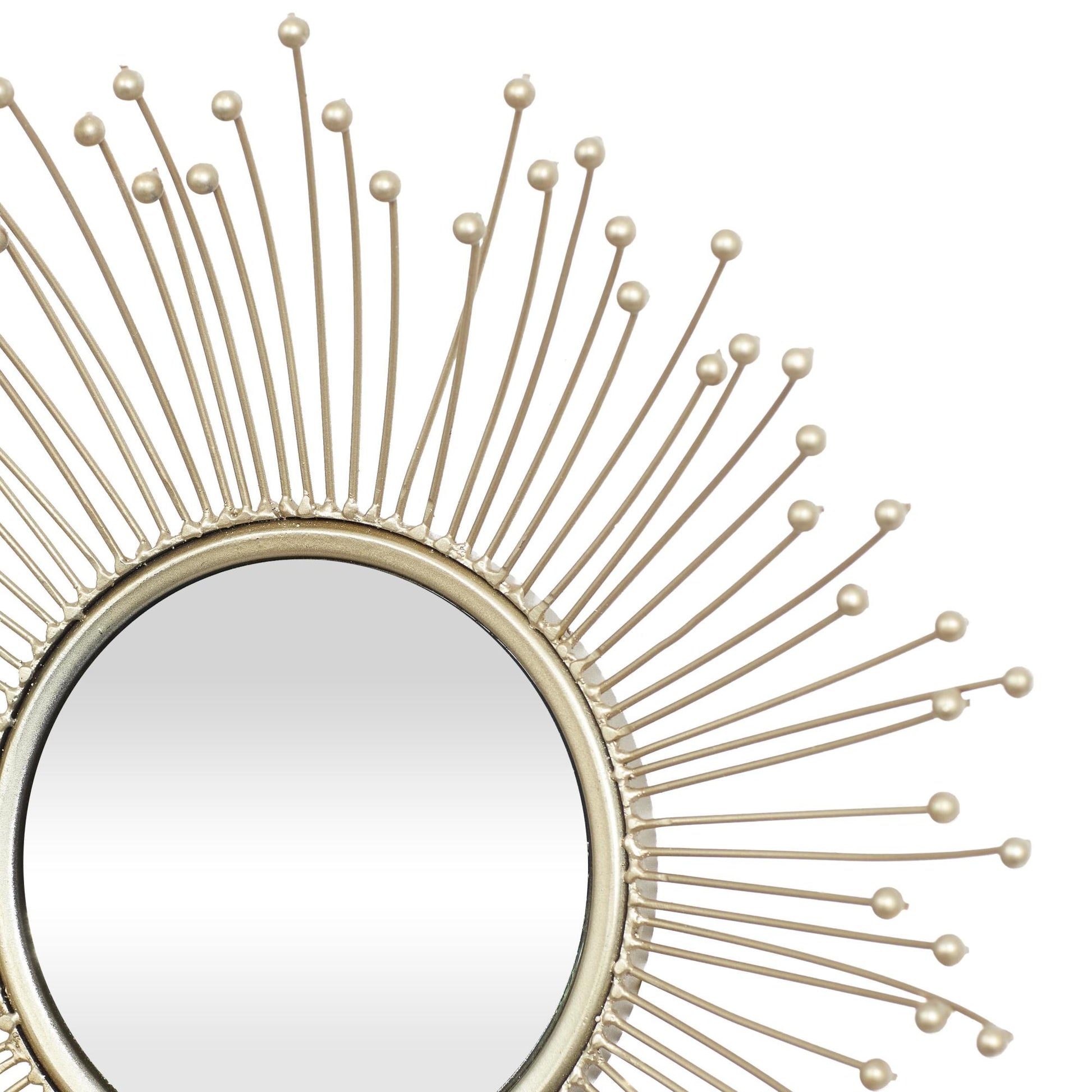 Set of 3 Starburst Gold Metal Room Wall Mirror