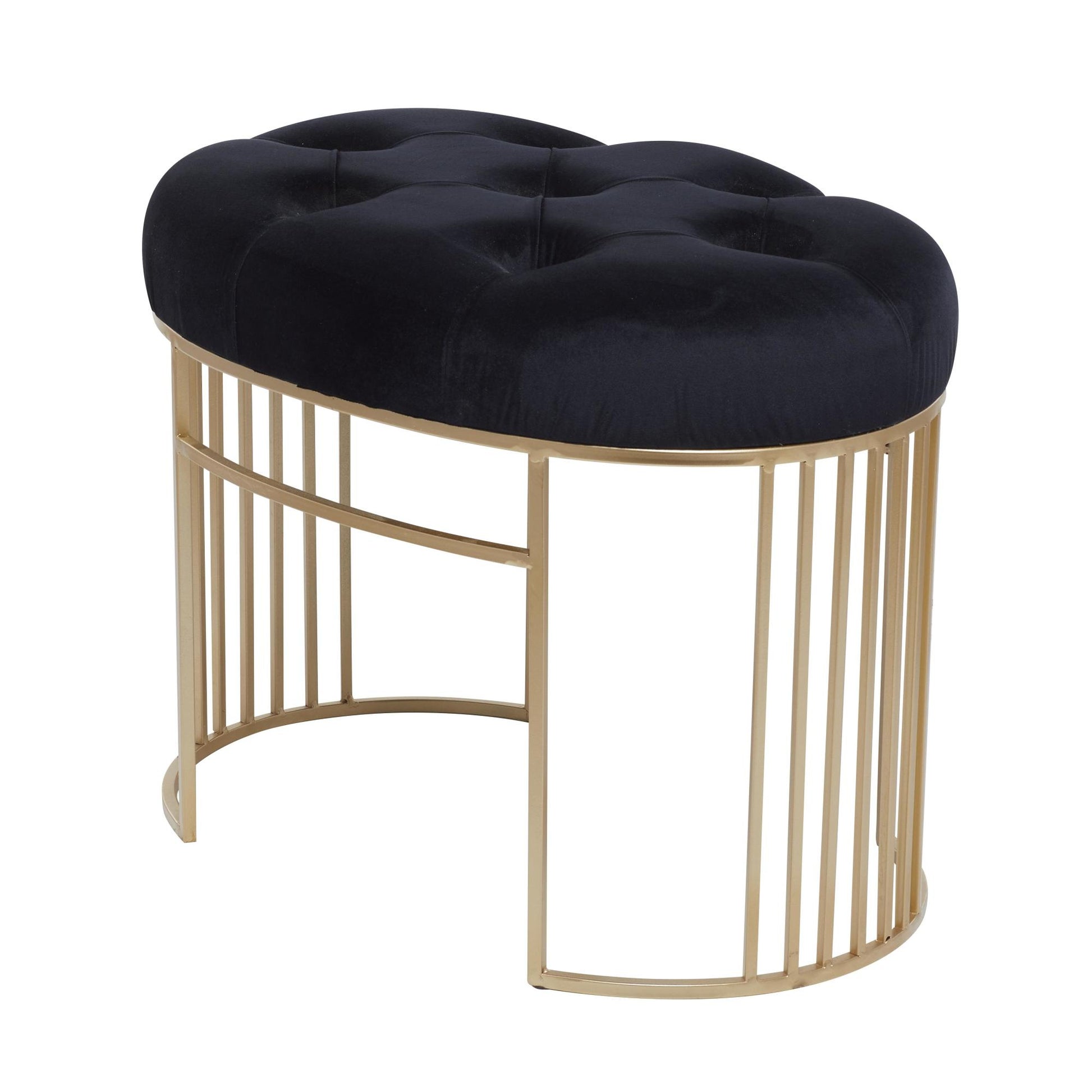 Velvet Home Bench with Gold Legs