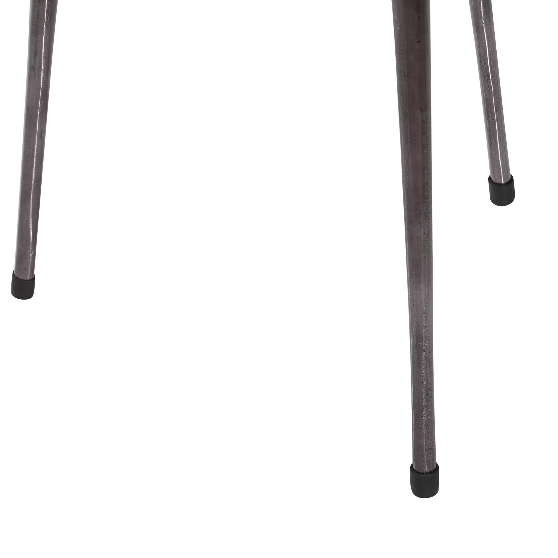 Brown Mango Wood Side End Accent Table with Footrest