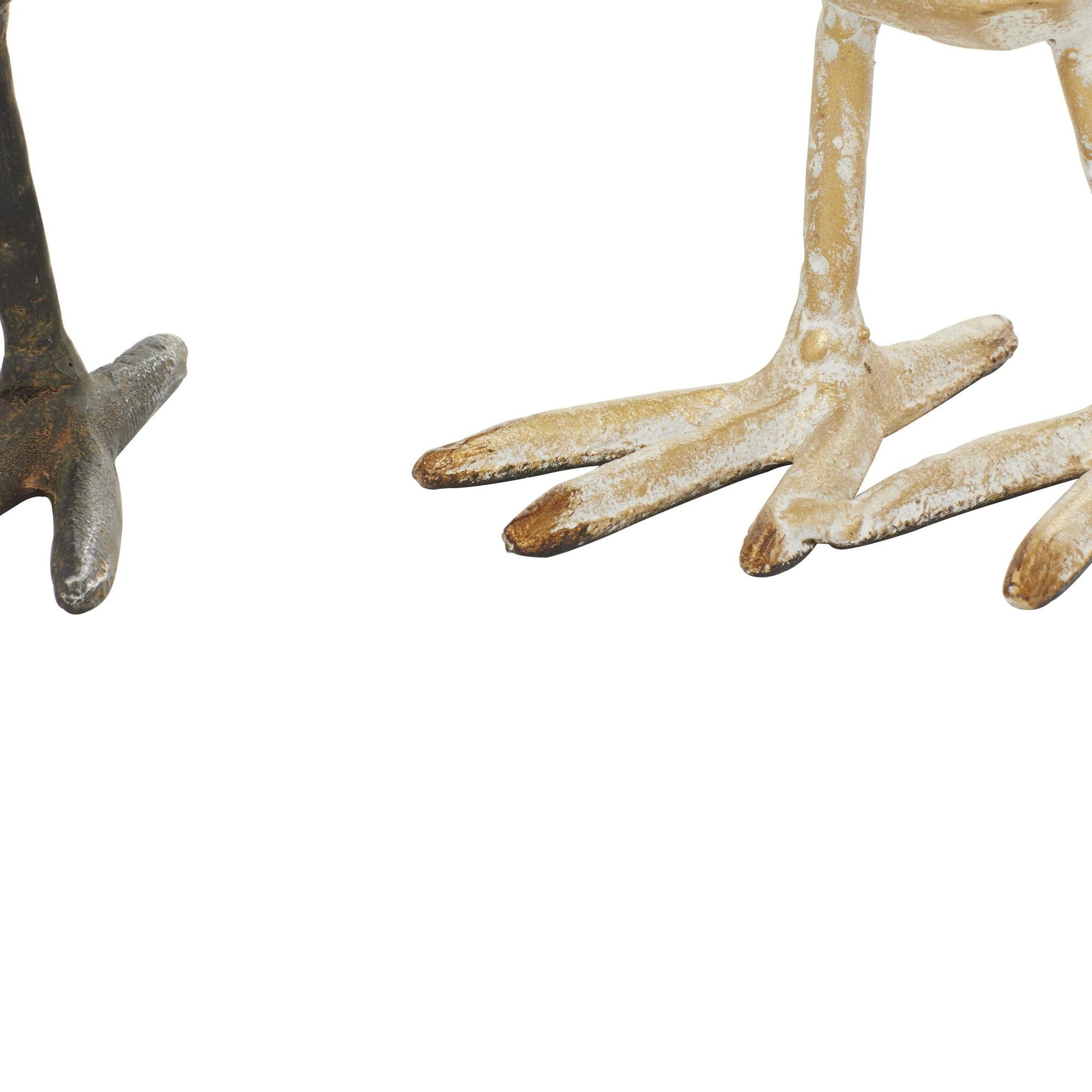 Set of 2 Bird Gold Metal Decorative Sculpture
