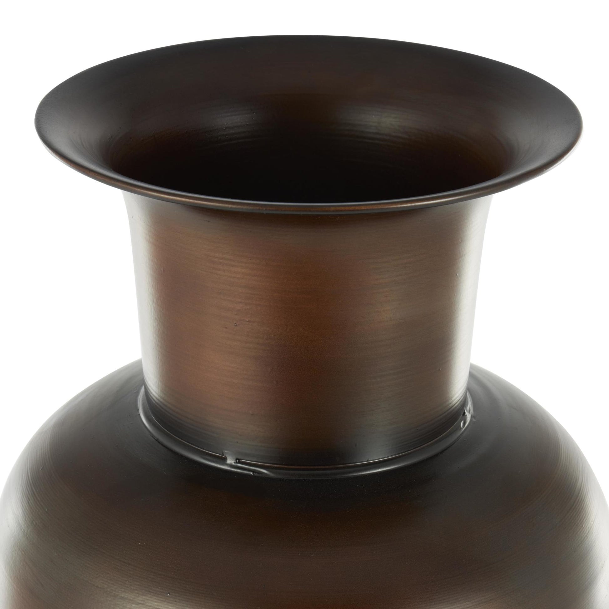 Set of 3 Metal Tall Tapered Floor Decorative Vase with Brown Trumpet Tops Set of 3 18", 39", 28"H