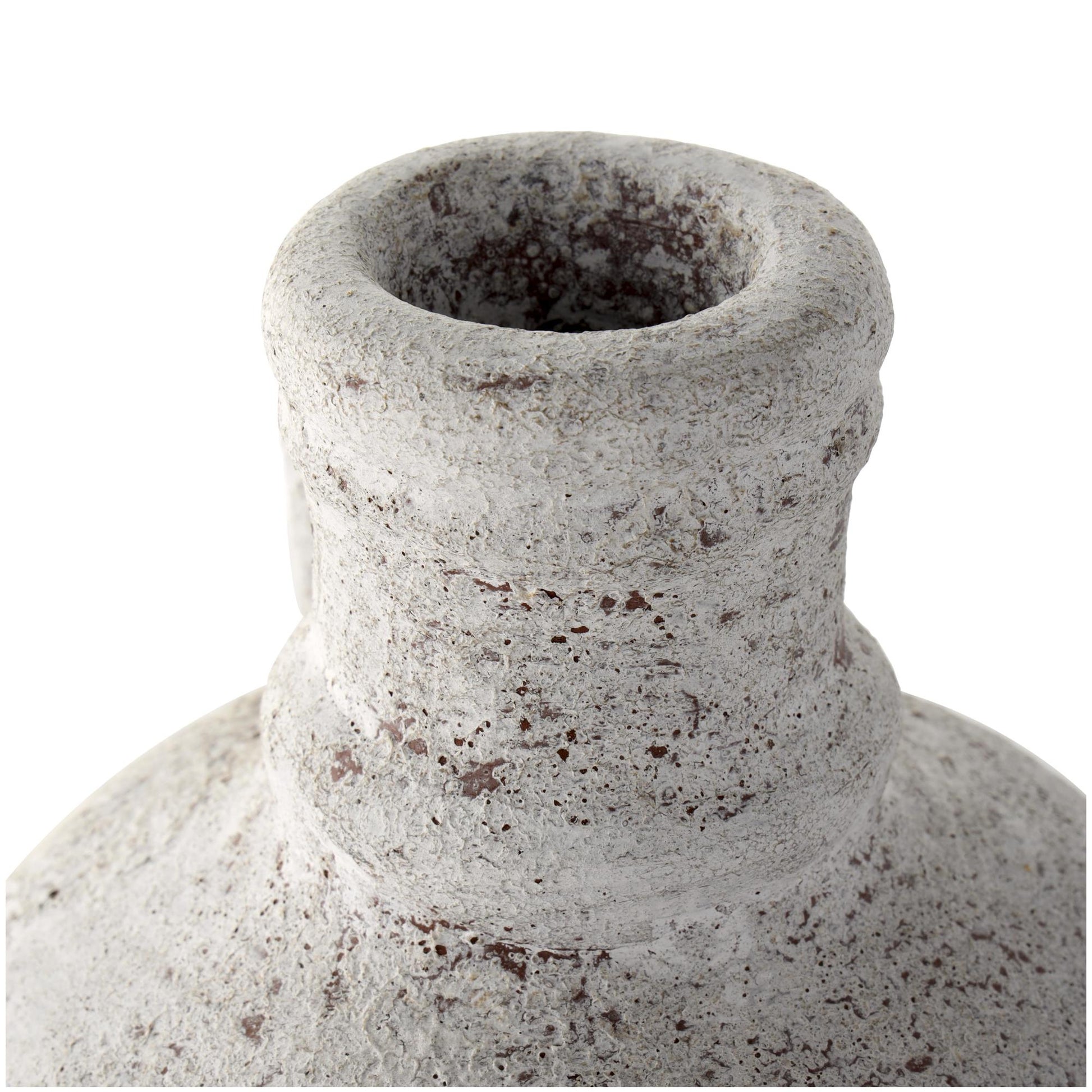 Cream Ceramic Antique Style Textured Decorative Vase