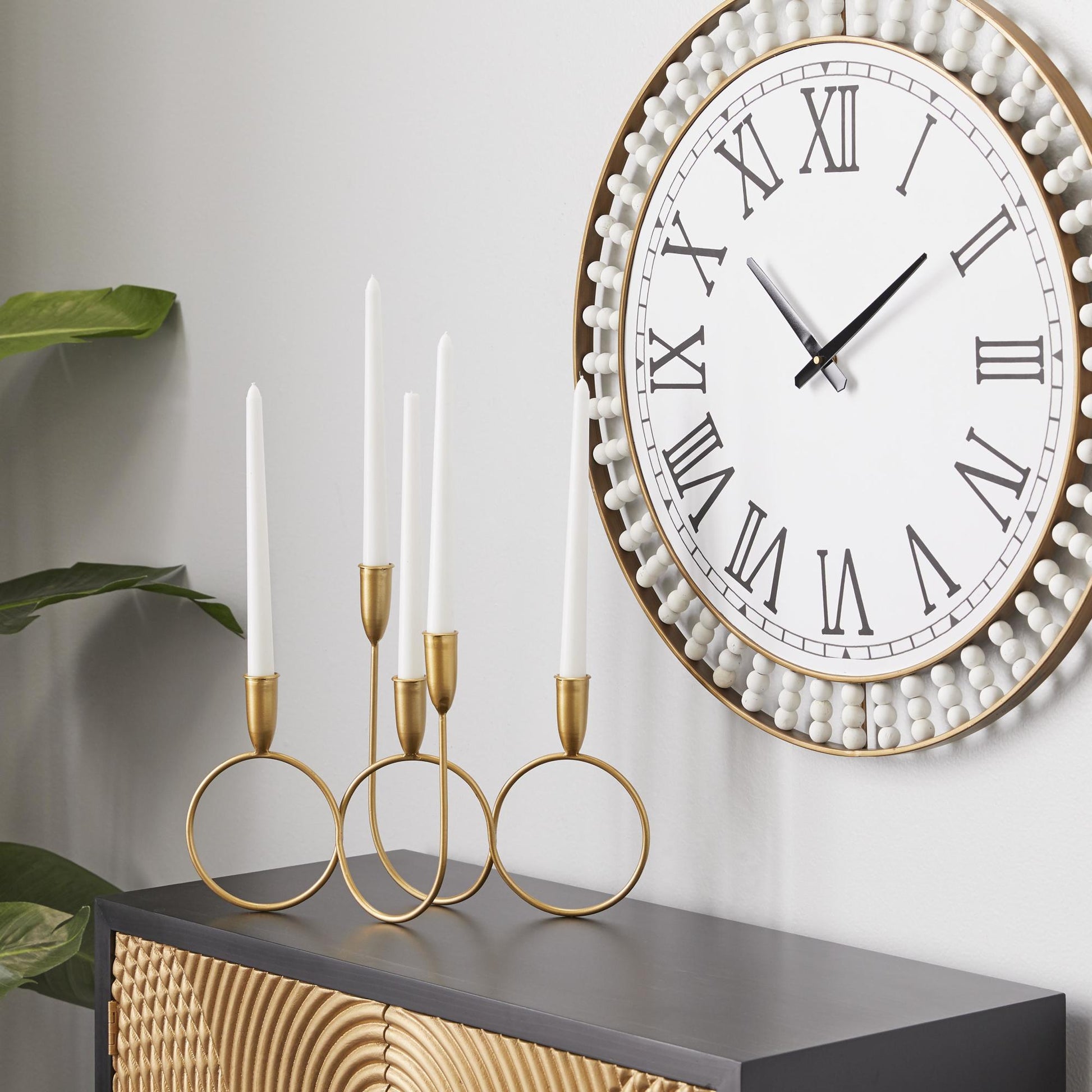 CosmoLiving by Cosmopolitan Gold Metal Decorative Candelabra