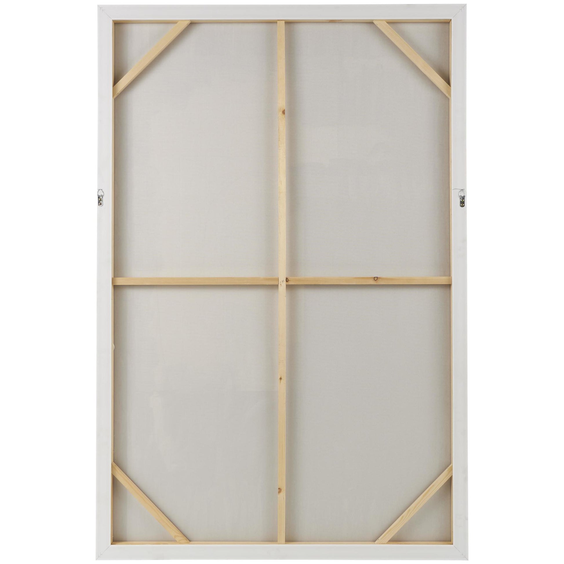 Geometric Canvas Textured Living Room Framed Wall Art with Various Shapes and White Accents