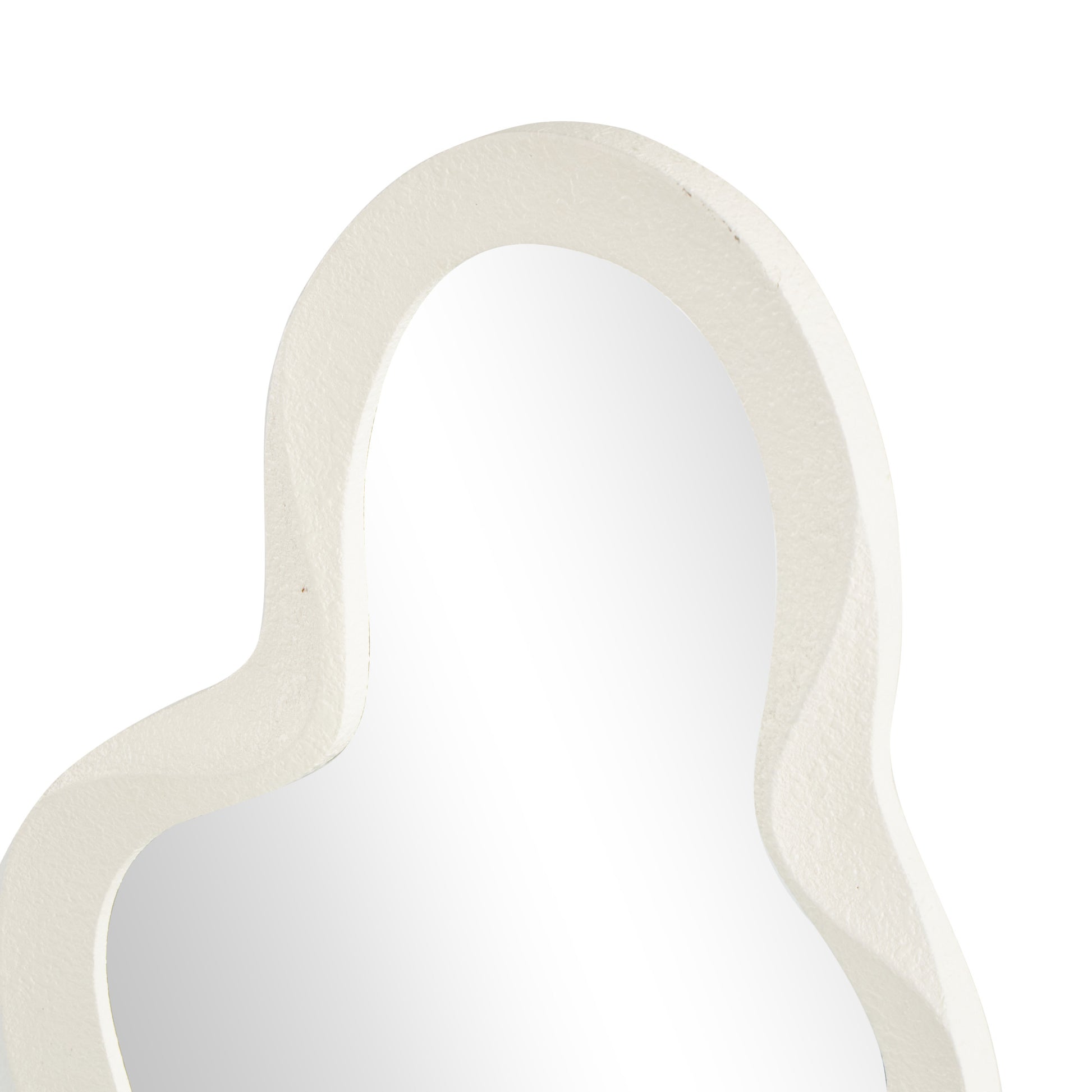 Wood Wavy Room Wall Mirror with Dimensional Frame 18" x 1" x 39"