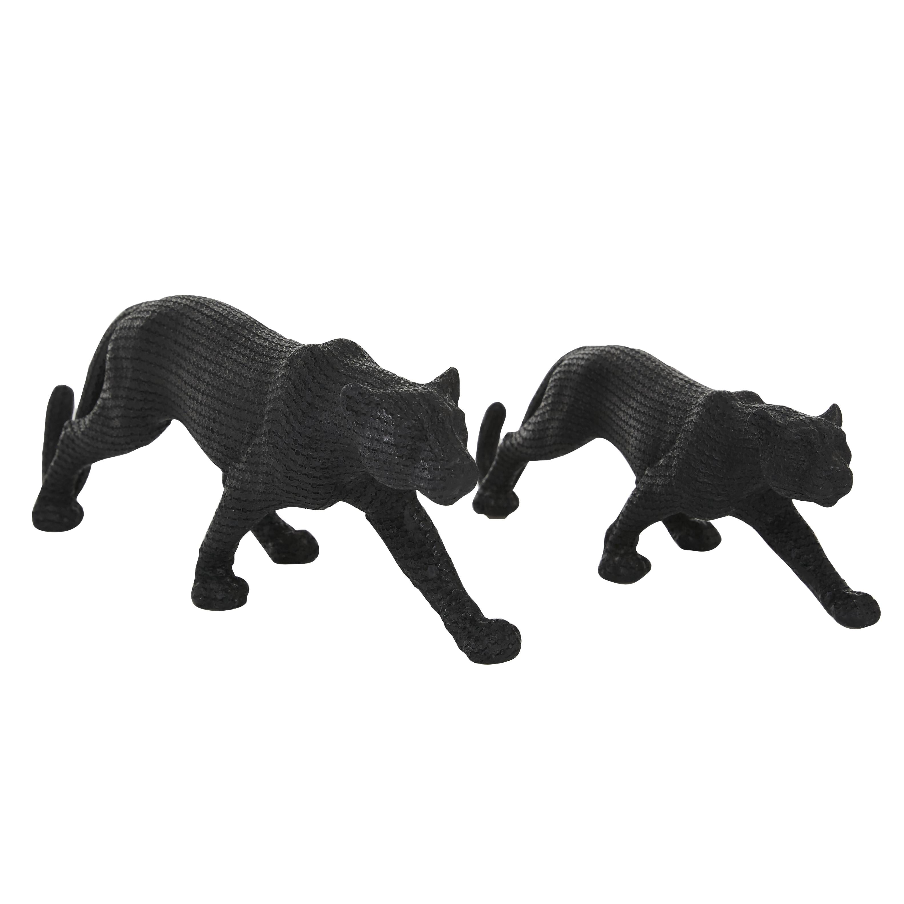 Set of 2 Leopard Polyresin Decorative Sculpture