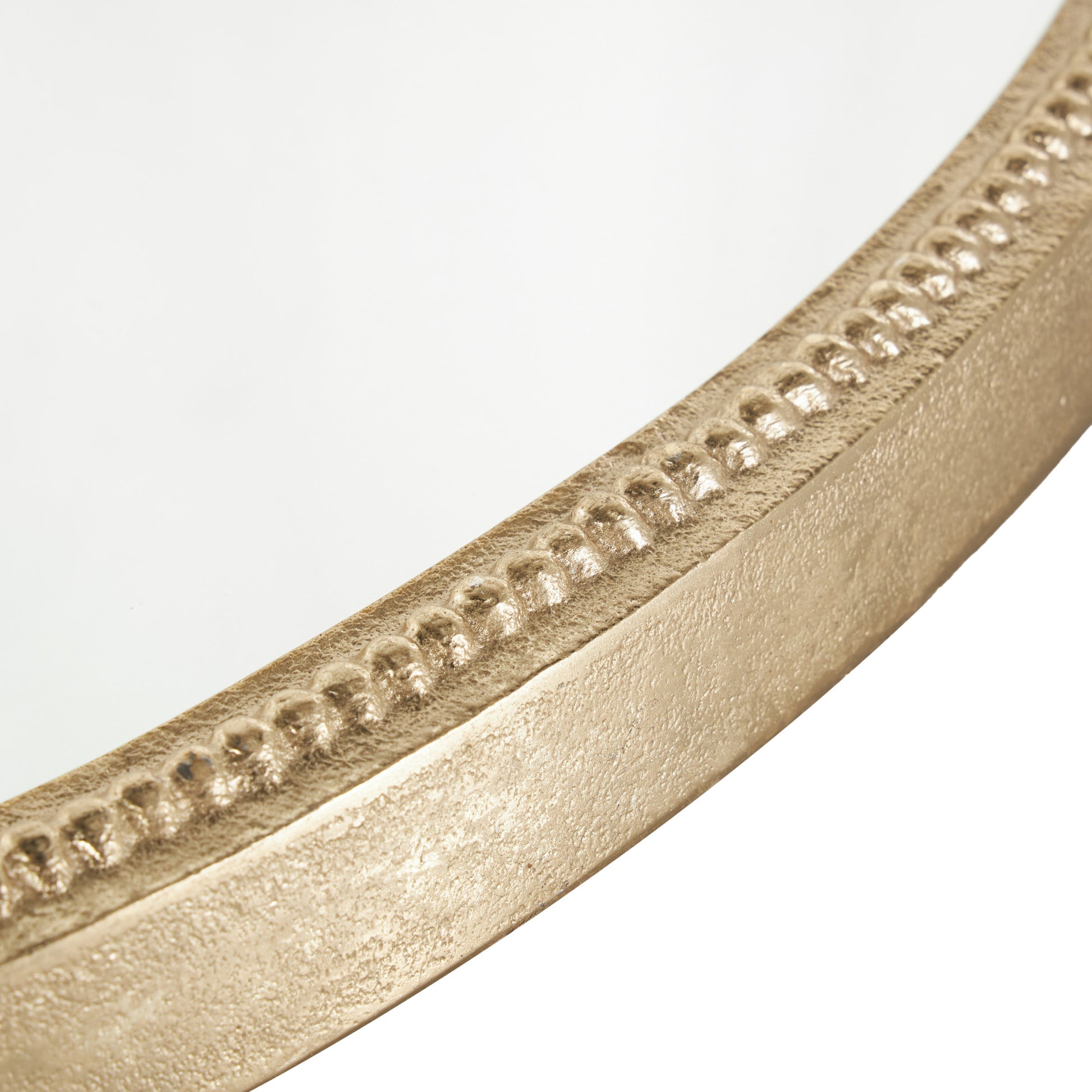 Set of 2 Leaf Gold Aluminum Metal Living Room Decor Tray with Mirrored Glass Interior and Handles