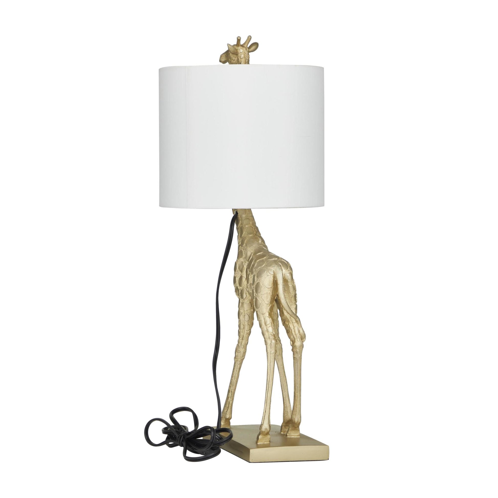 Giraffe Gold Polyresin Room Table Lamp