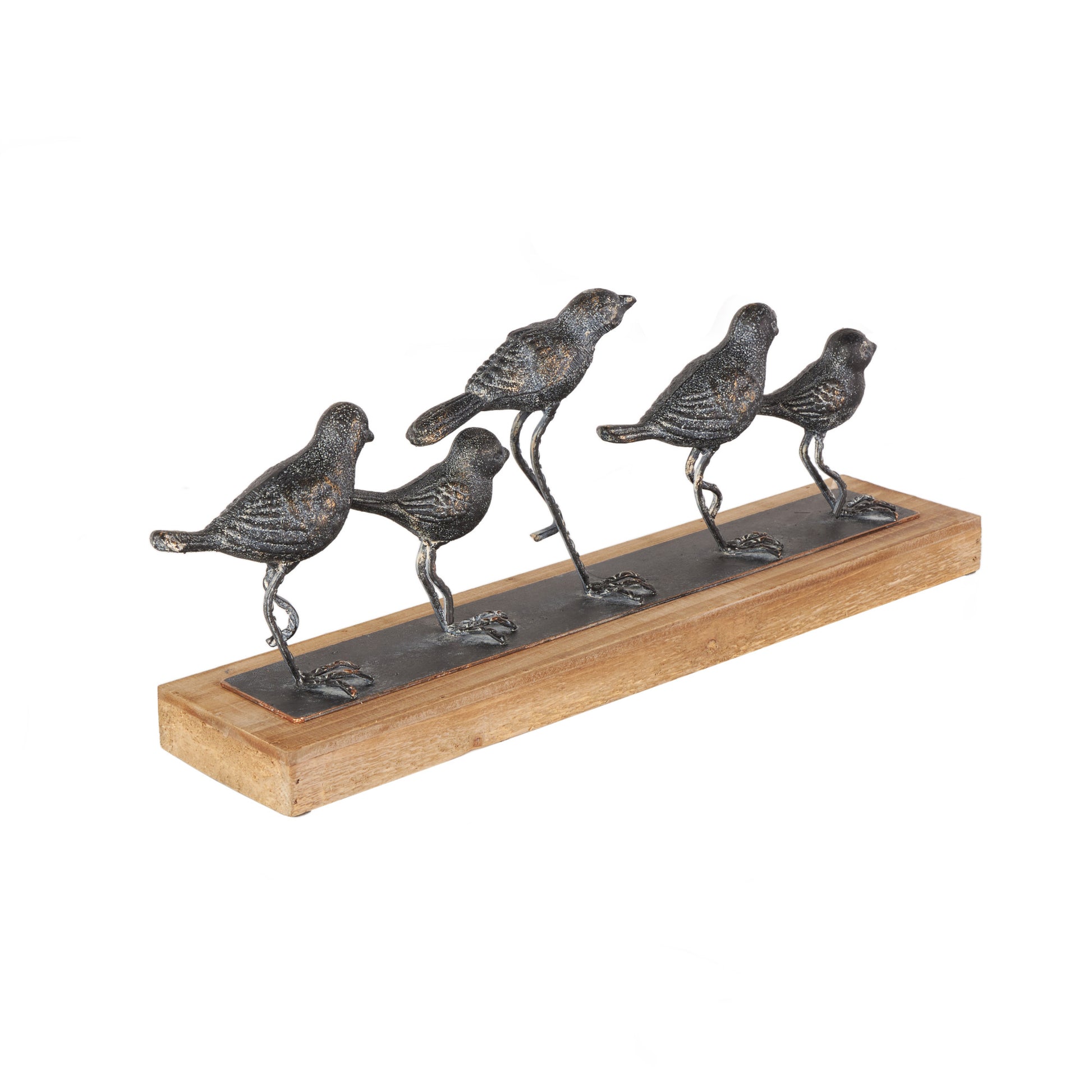 Bird Gray Metal Decorative Sculpture