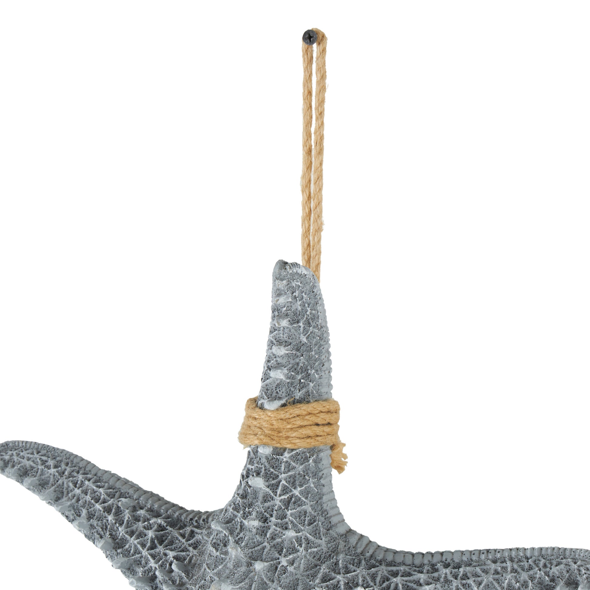 Starfish Gray Polystone Home Wall Decor with Hanging Rope
