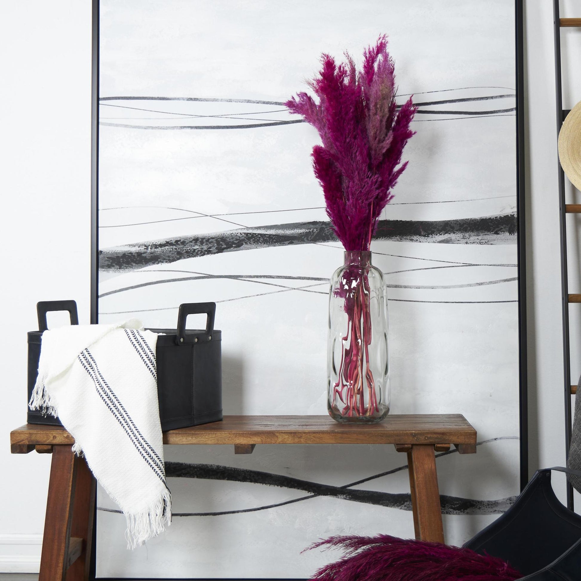 Pampas Dried Plant Grass Home Decor Natural Foliage with Long Stems