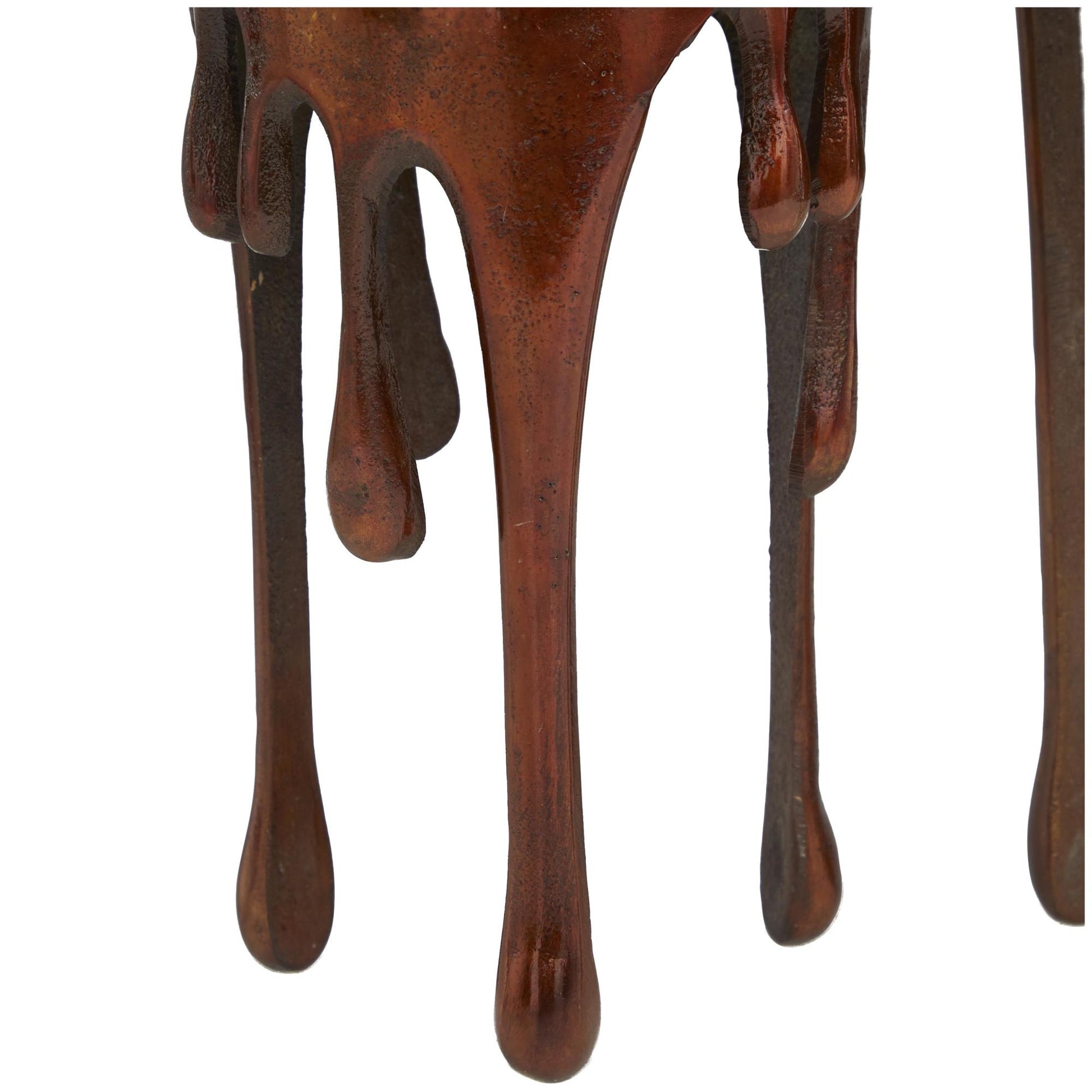 CosmoLiving by Cosmopolitan Set of 3 Abstract Aluminum Metal Drip Decorative Candle Holder with Melting Designed Legs