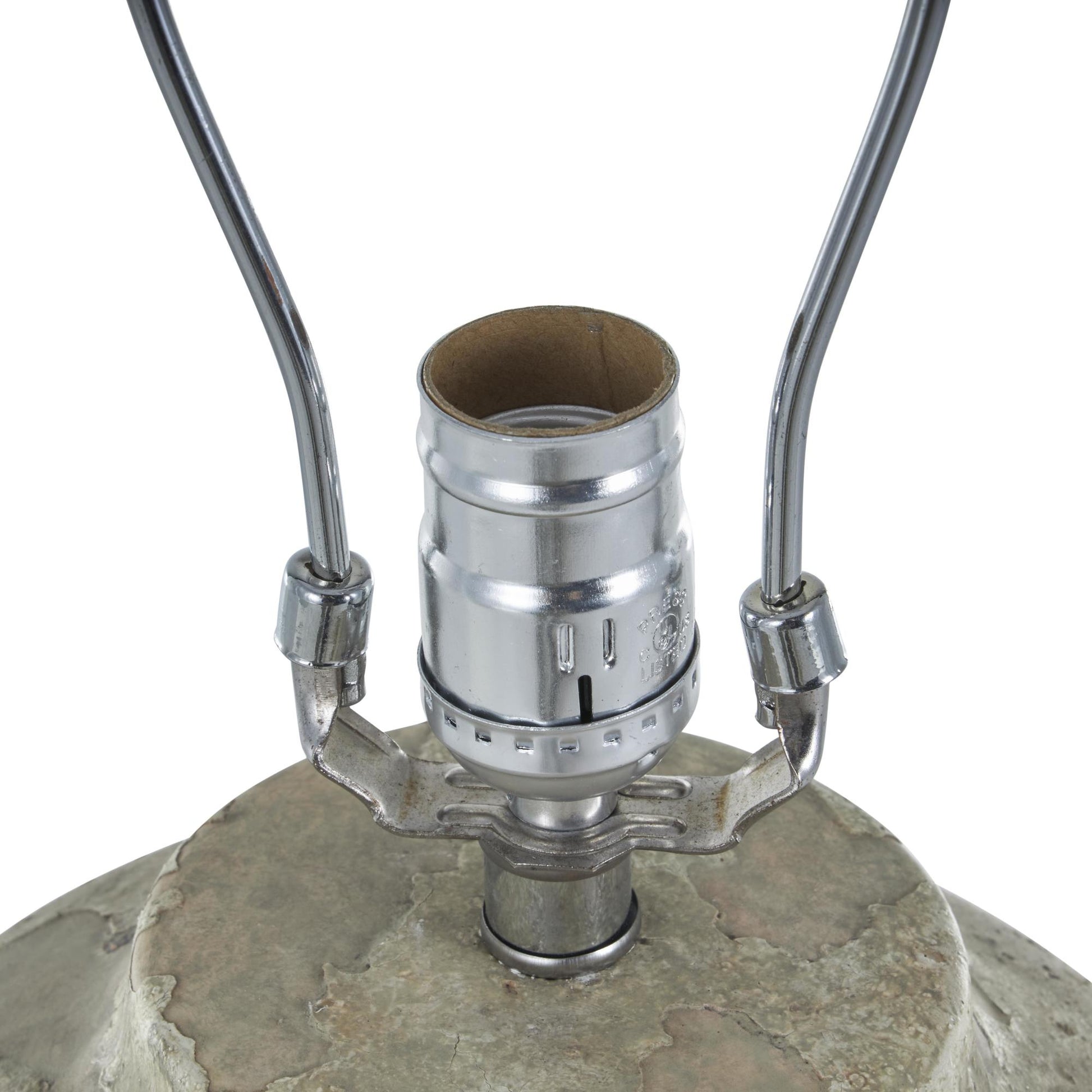 Ceramic Tall Distressed Antique Style Textured Room Table Lamp with Cream Linen Shade 17" x 17" x 35"