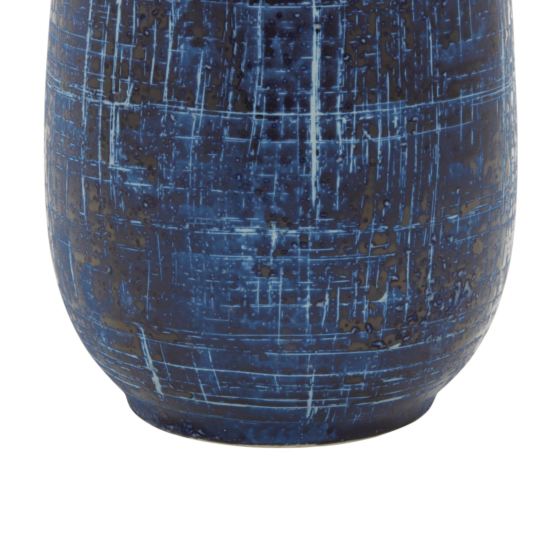 Blue Ceramic Decorative Vase with Handles