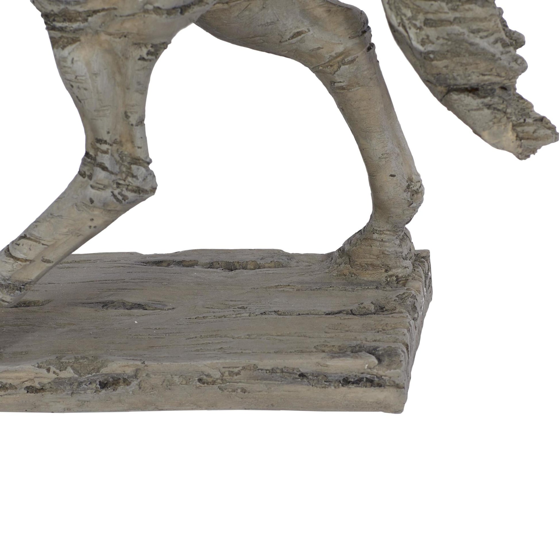 Horse Beige Polyresin Prancing Decorative Sculpture