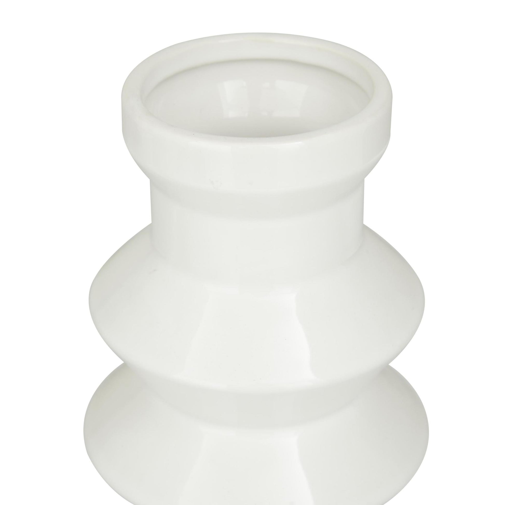 CosmoLiving by Cosmopolitan Set of 3 White Ceramic Decorative Vase with Bubble Texture Designs