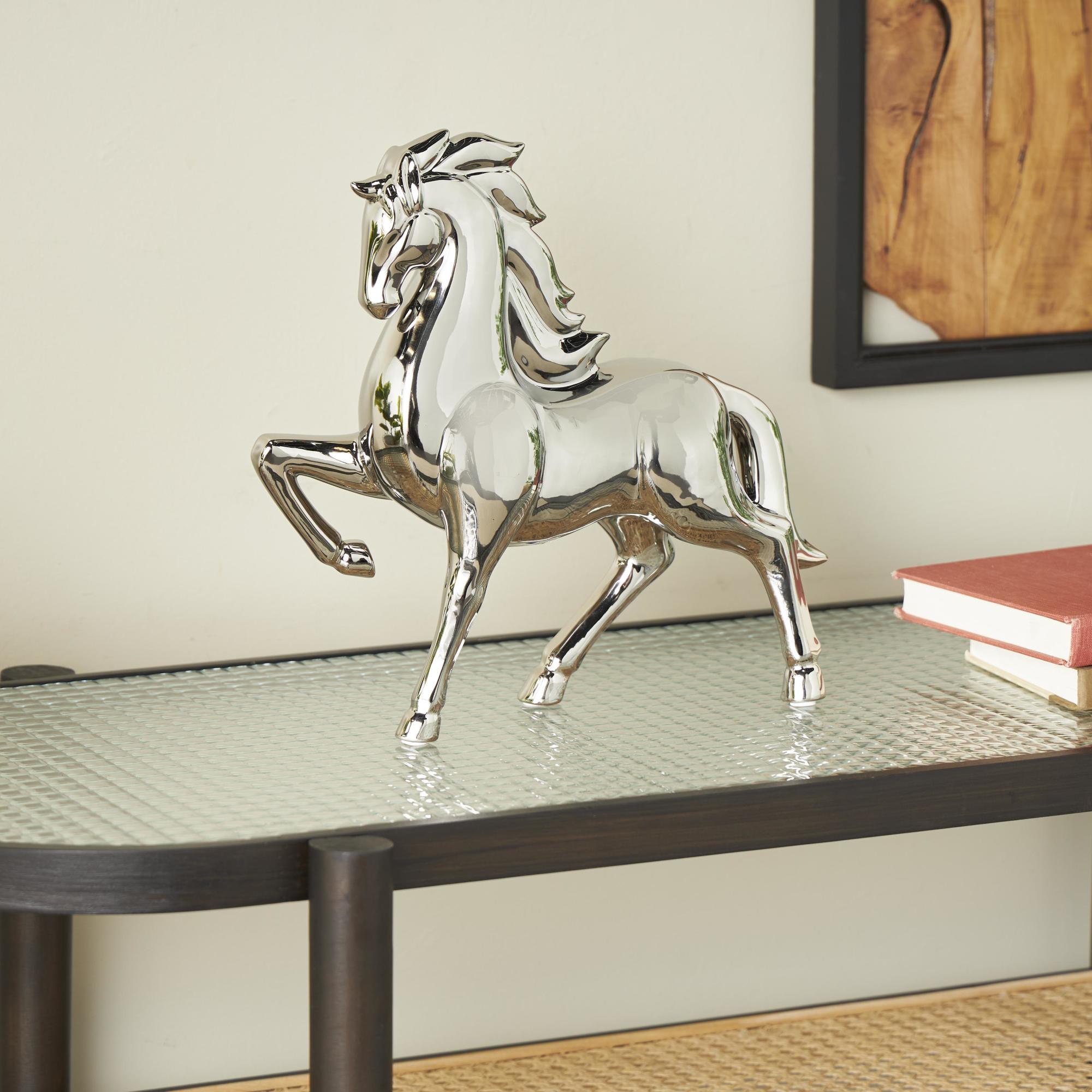 Horse Ceramic Prancing Decorative Sculpture