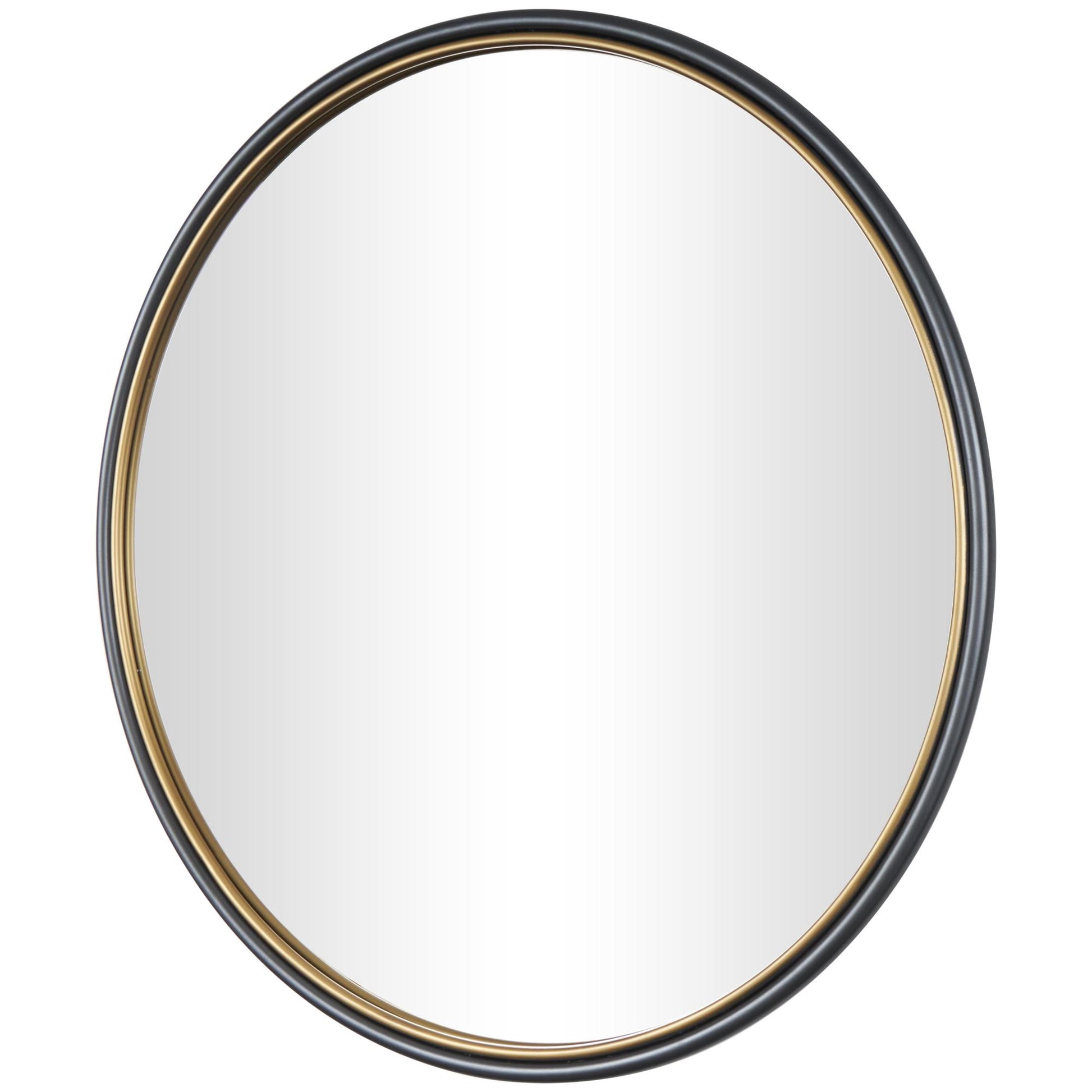 Metal Room Wall Mirror with Gold Inner Frame