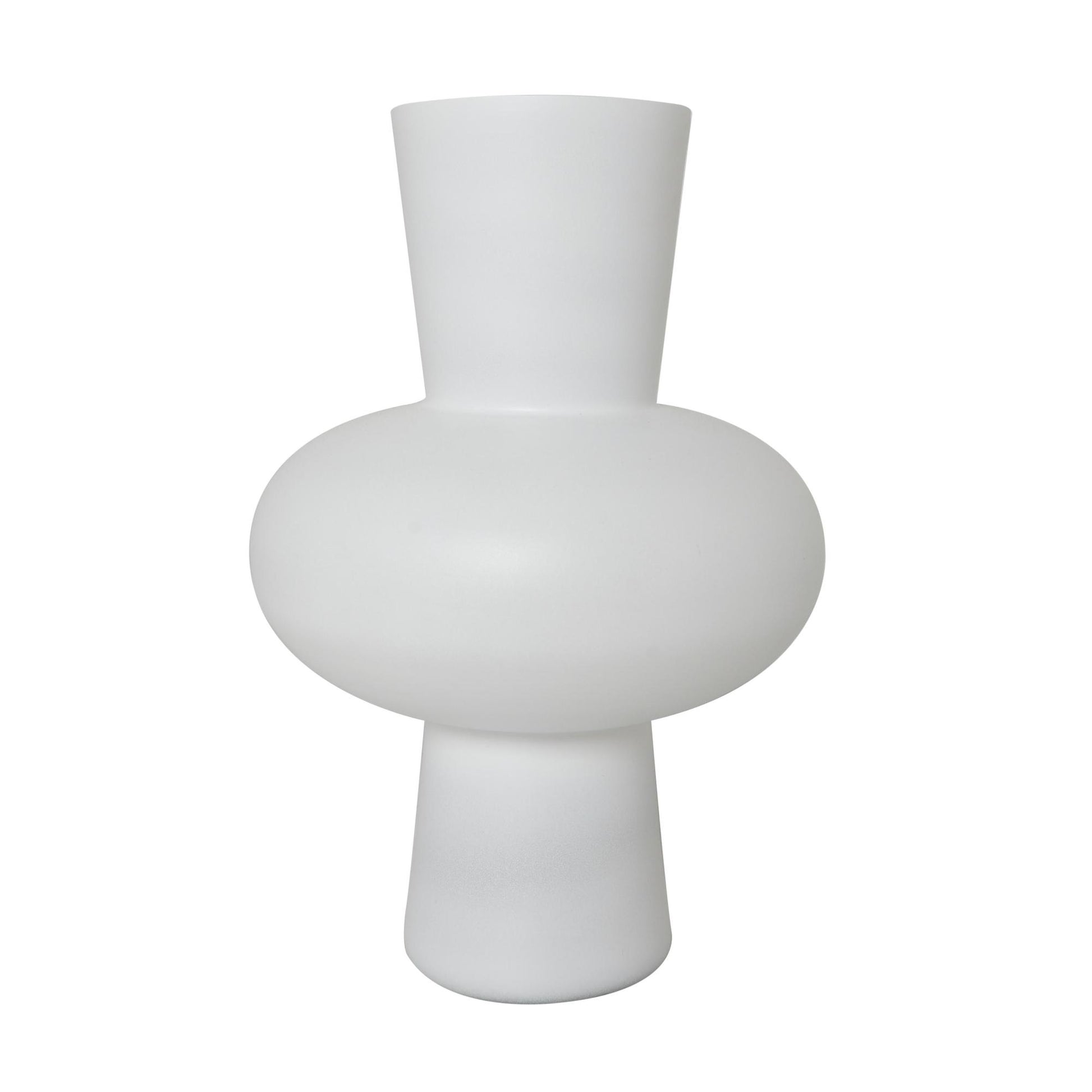 Set of 2 Glass Trumpet Decorative Vase with Wide Rounded Center