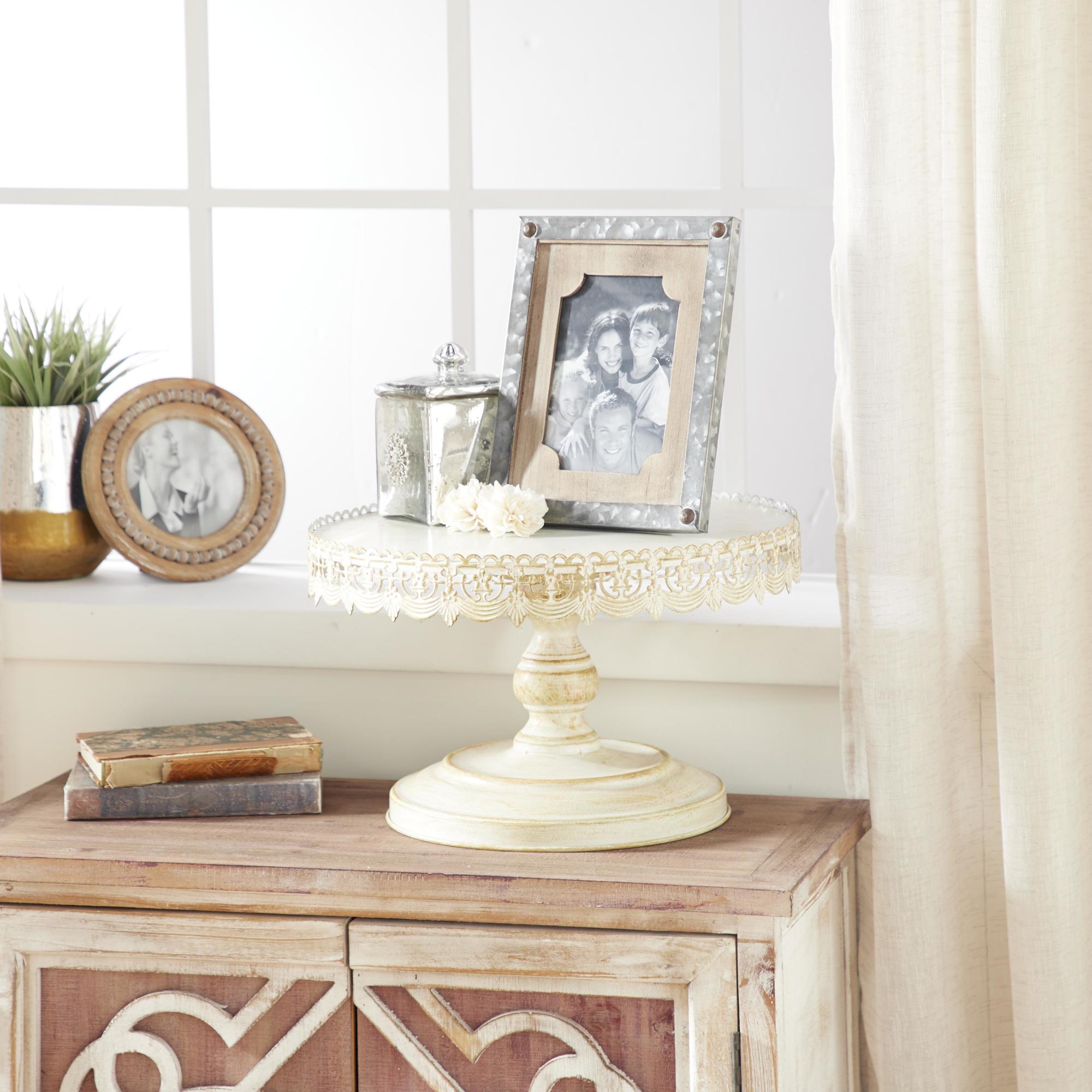 Metal Decorative Cake Stand with Lace Inspired Edge