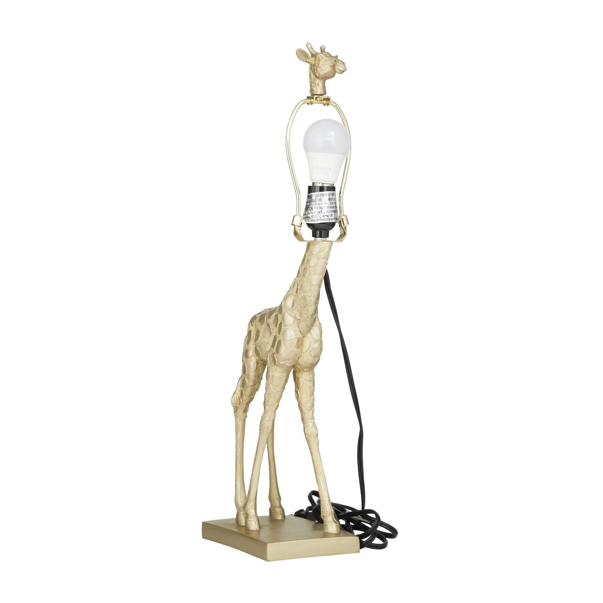 Giraffe Gold Polyresin Room Table Lamp