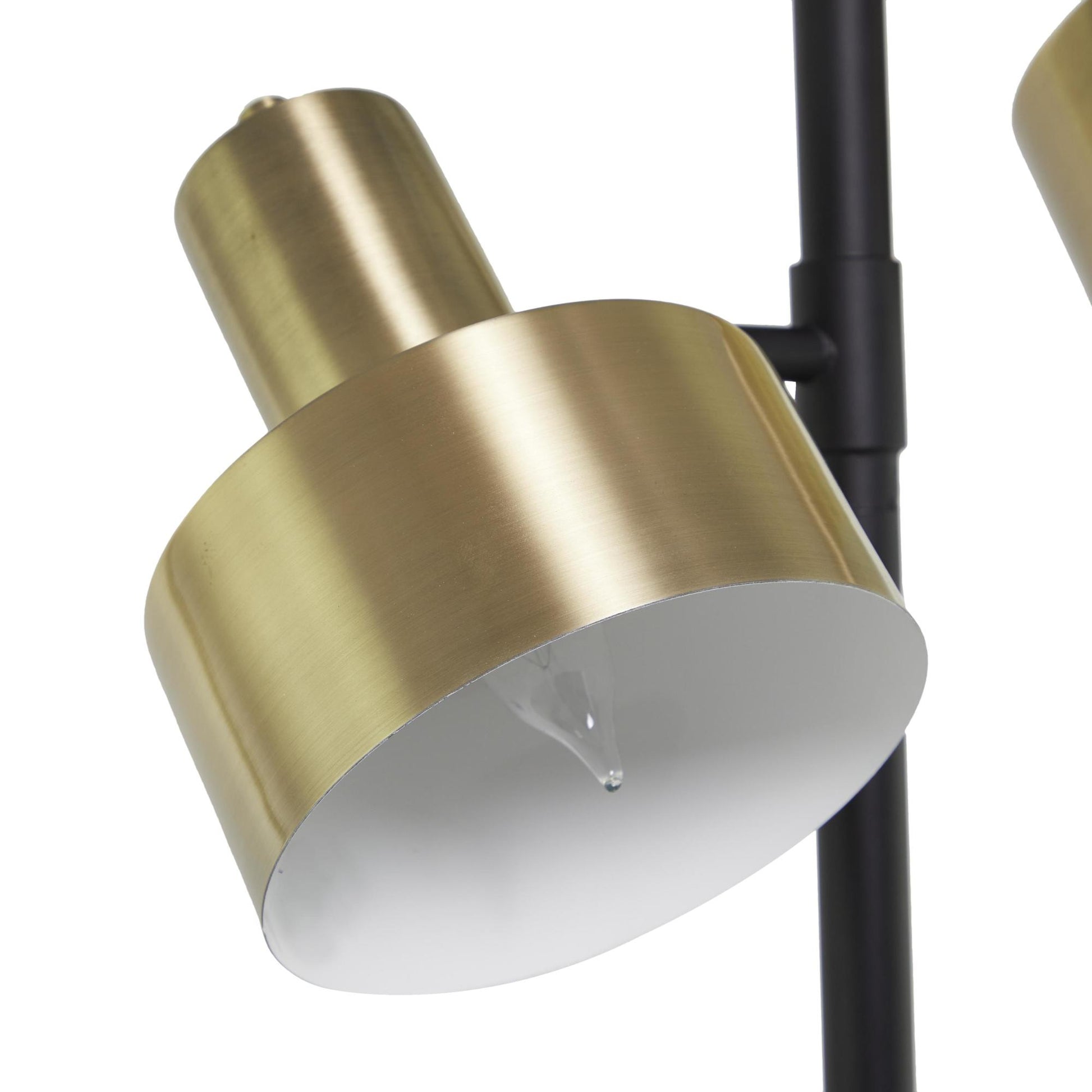 Gold Metal Room Floor Lamp with Rotating Shades