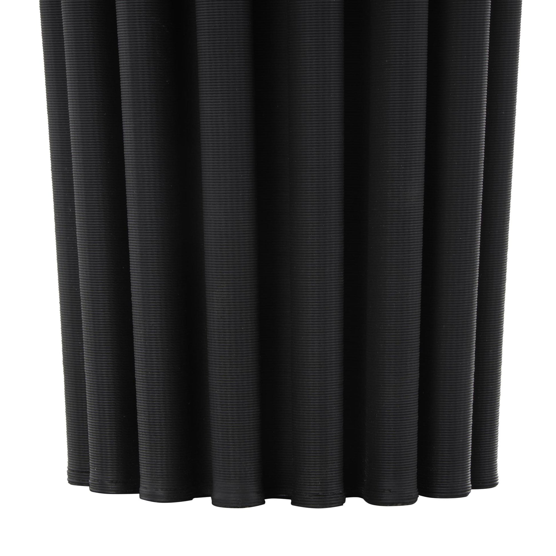 Abstract Black Ceramic Dimensional Ribbed Decorative Vase with Cylindrical Ridges