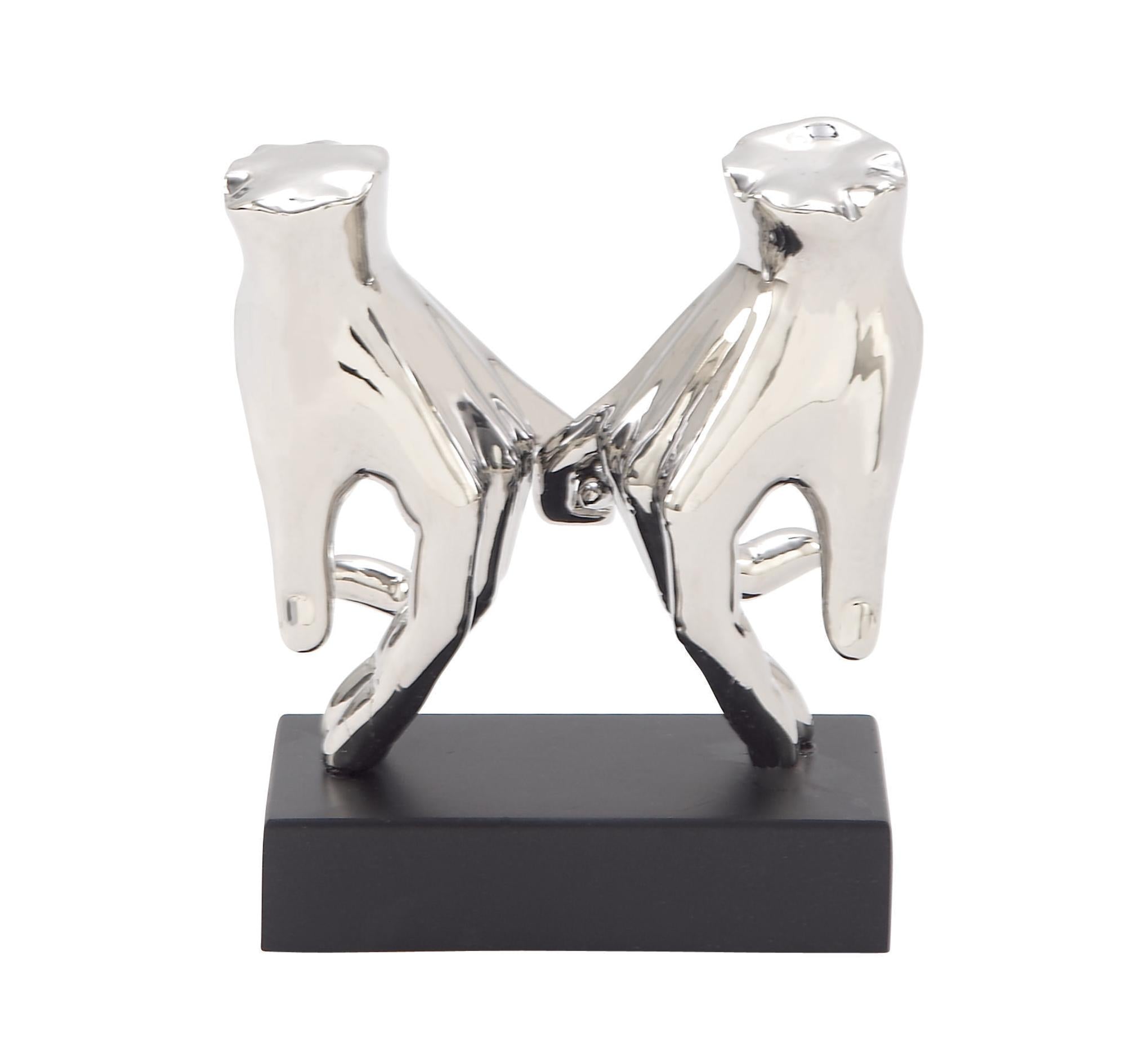 Hands Silver Porcelain Ceramic Decorative Sculpture