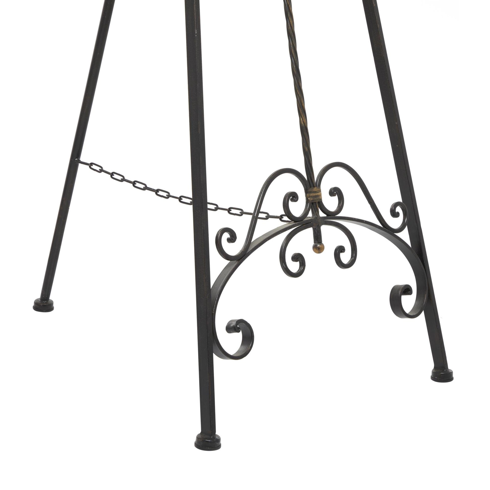 Scroll Black Metal Tall Adjustable Display Easel with Gold Accents