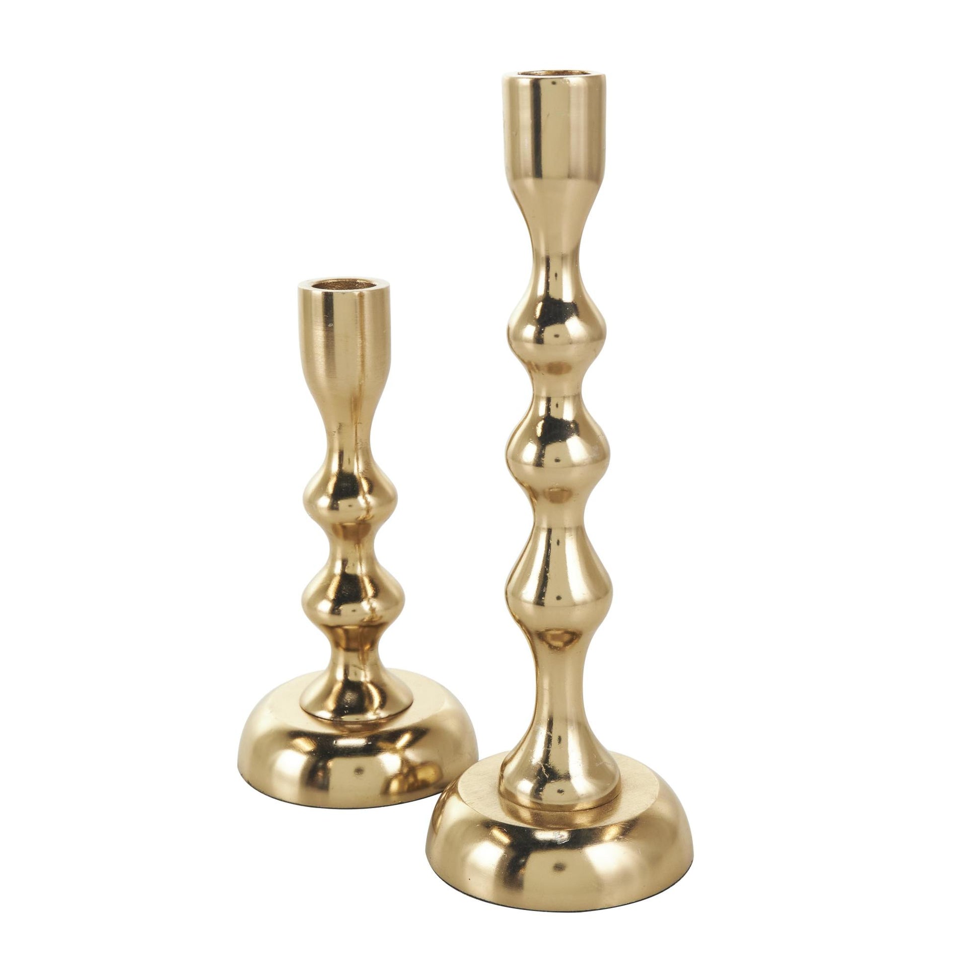 Set of 2 Aluminum Metal Decorative Candle Holder