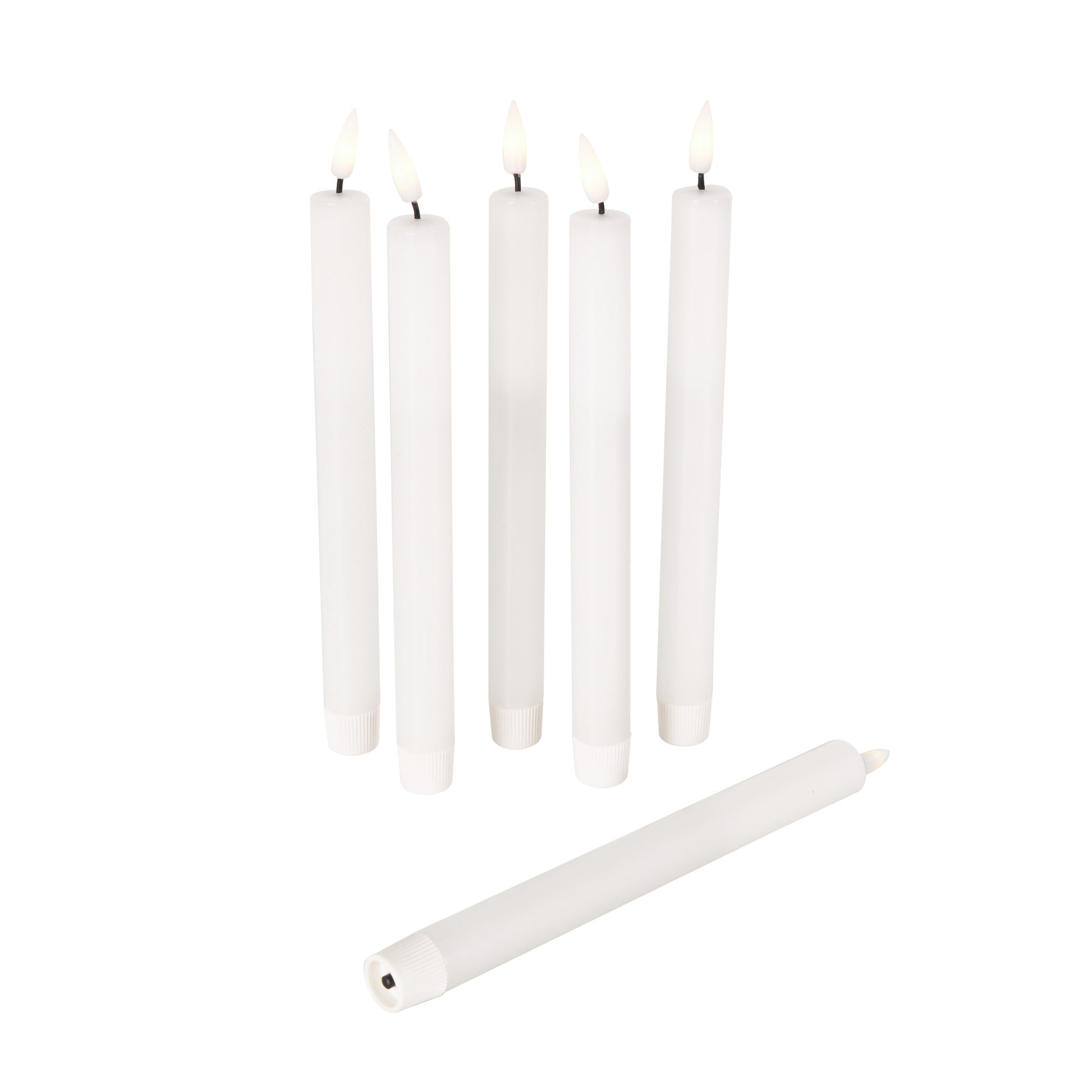 Set of 6 Wax Indoor Outdoor Flameless Candle with Remote Control Set of 6 10"H