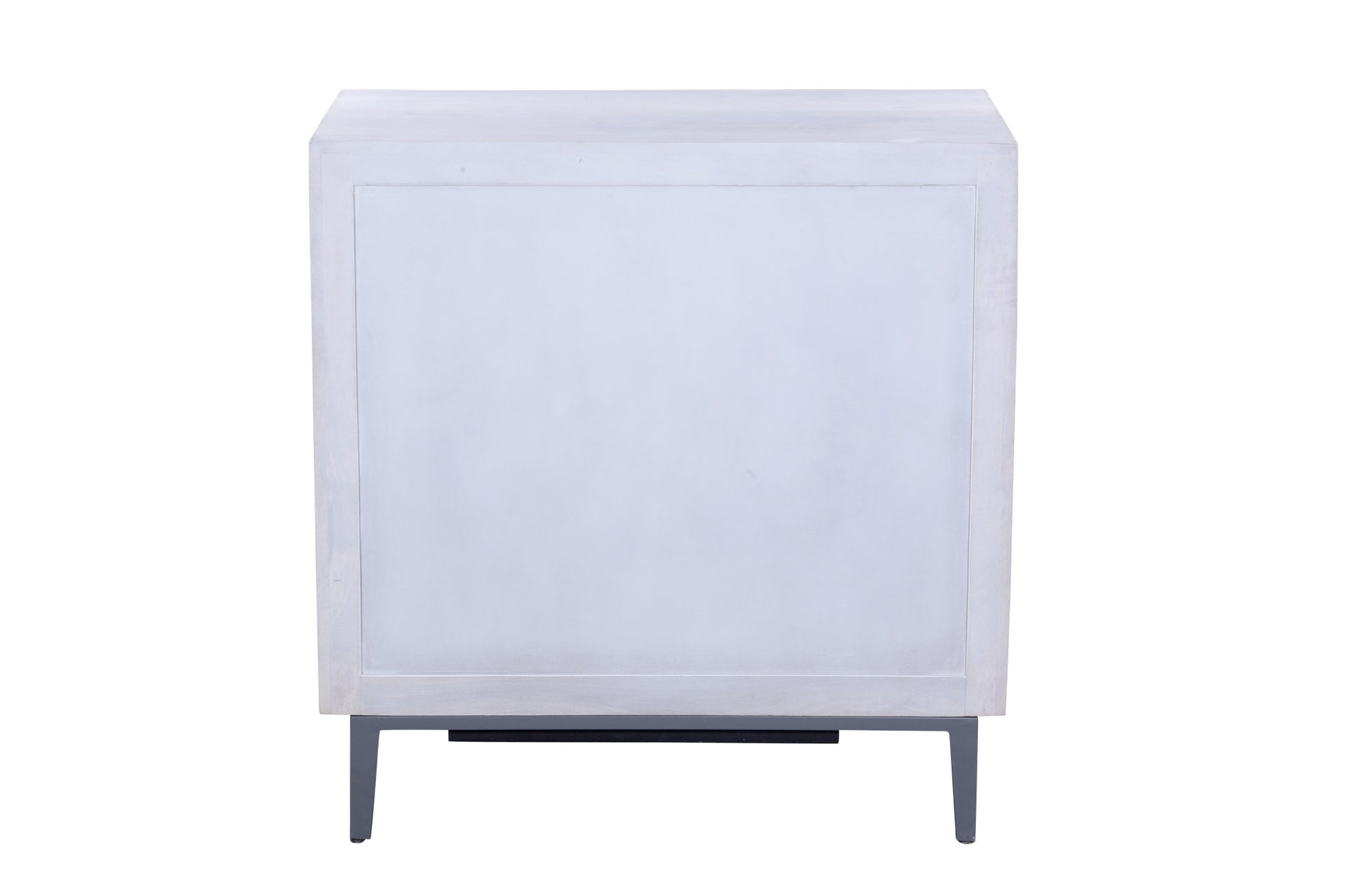 Abstract White Mango Wood Handmade Sandwashed 2 Door Room Cabinet with Sapphire Blue Drip Doors and Oxford Gray Base