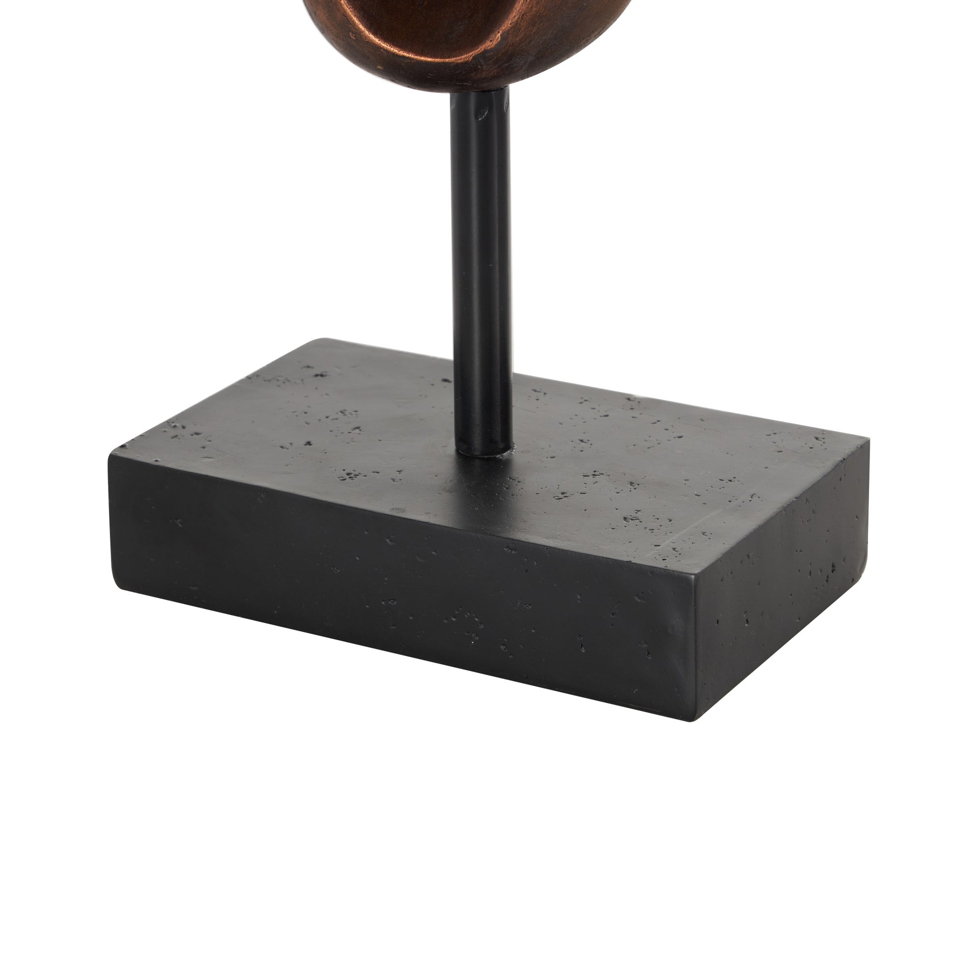 Abstract Bronze Polystone Abstract Decorative Sculpture with Rectangle Black Base