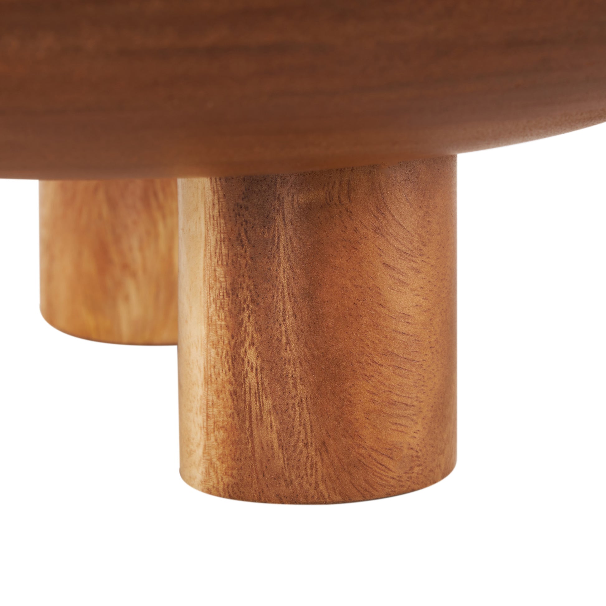 Brown Teak Wood Handmade Round Large Decorative Bowl with Peg Legs