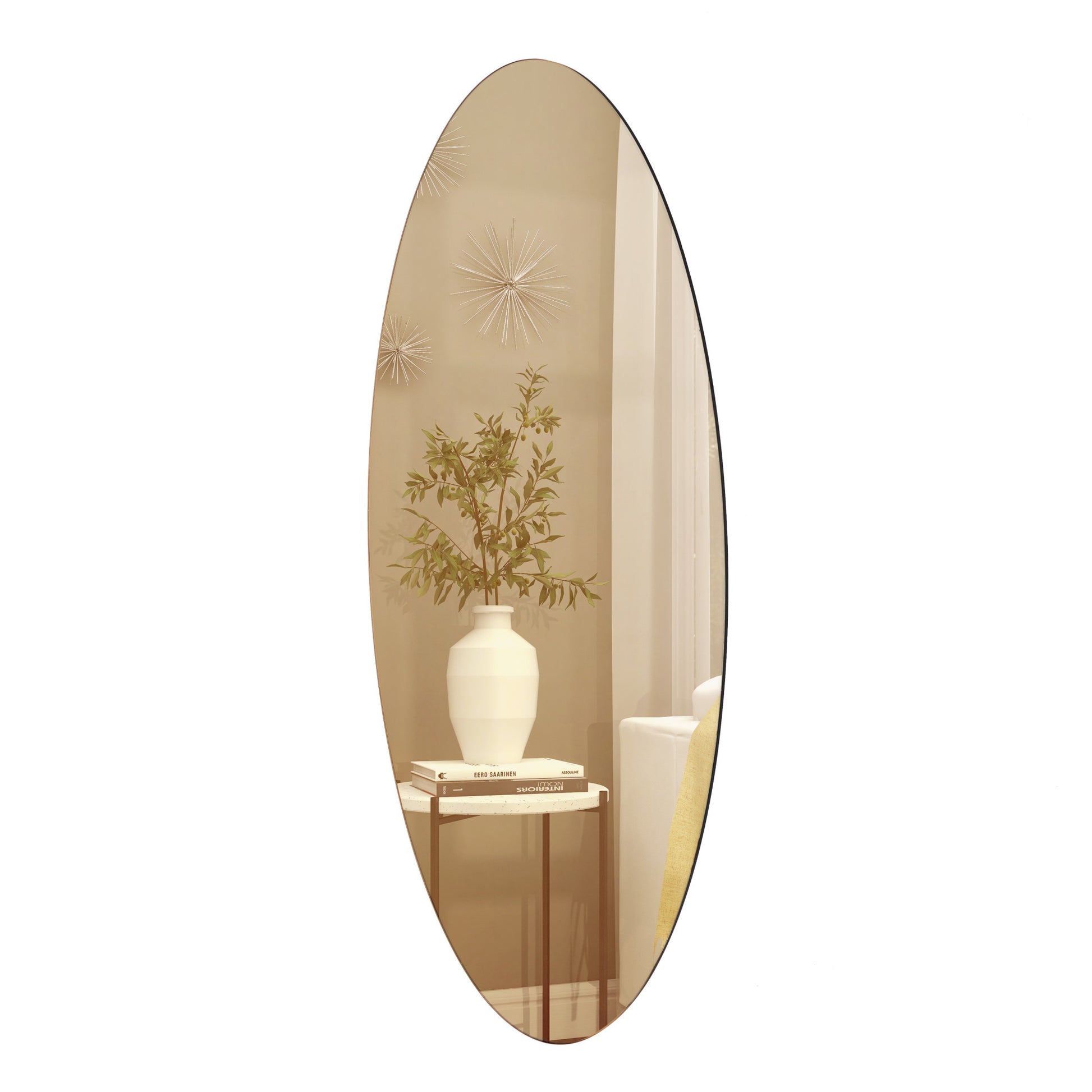 Glass Oval Room Wall Mirror