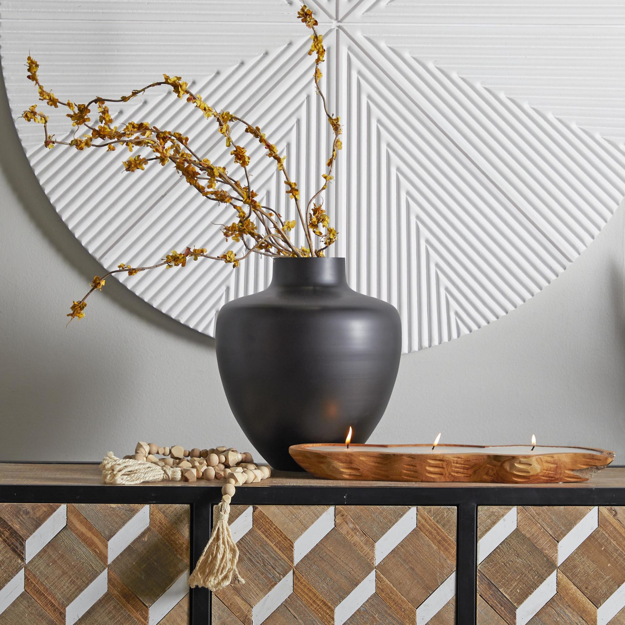 Black Glass Decorative Vase