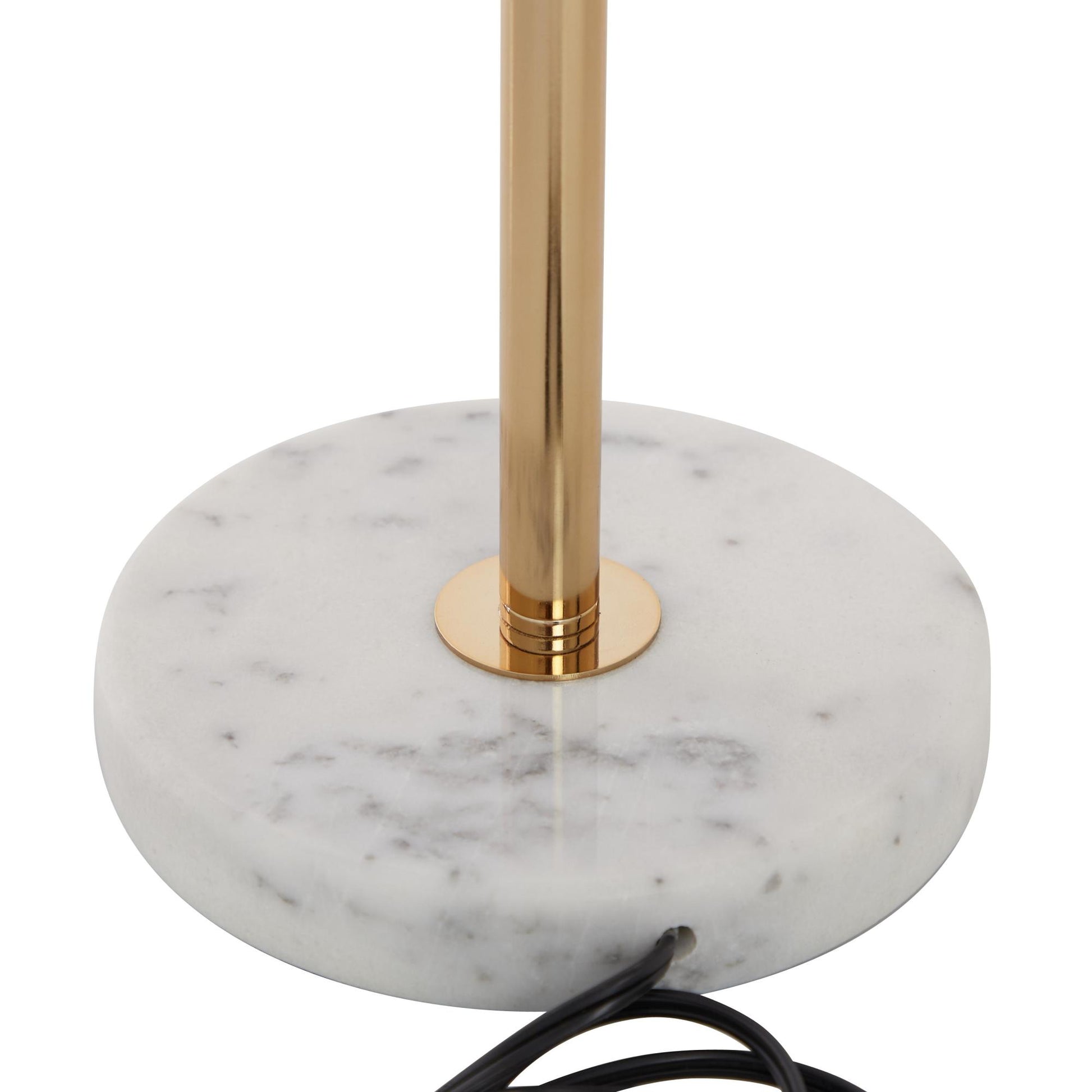 CosmoLiving by Cosmopolitan White Metal Room Table Lamp with Round Ribbed Shade