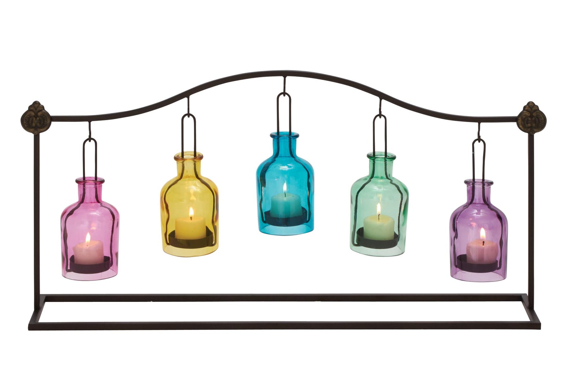 Metal Hanging Bottle Decorative Indoor Outdoor Candle Lantern