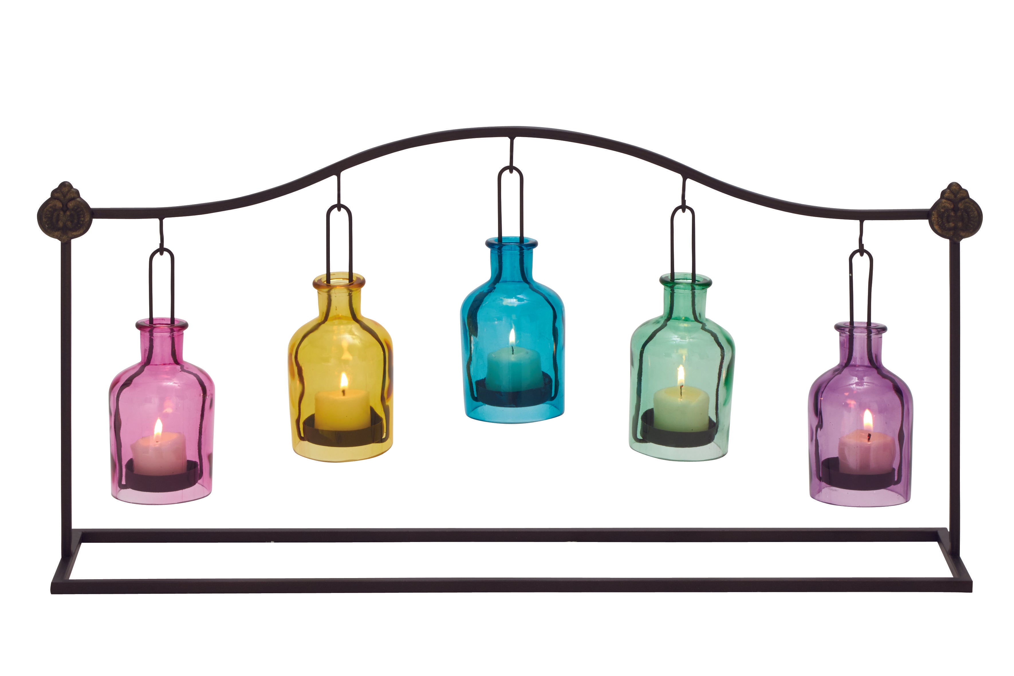Metal Hanging Bottle Decorative Indoor Outdoor Candle Lantern