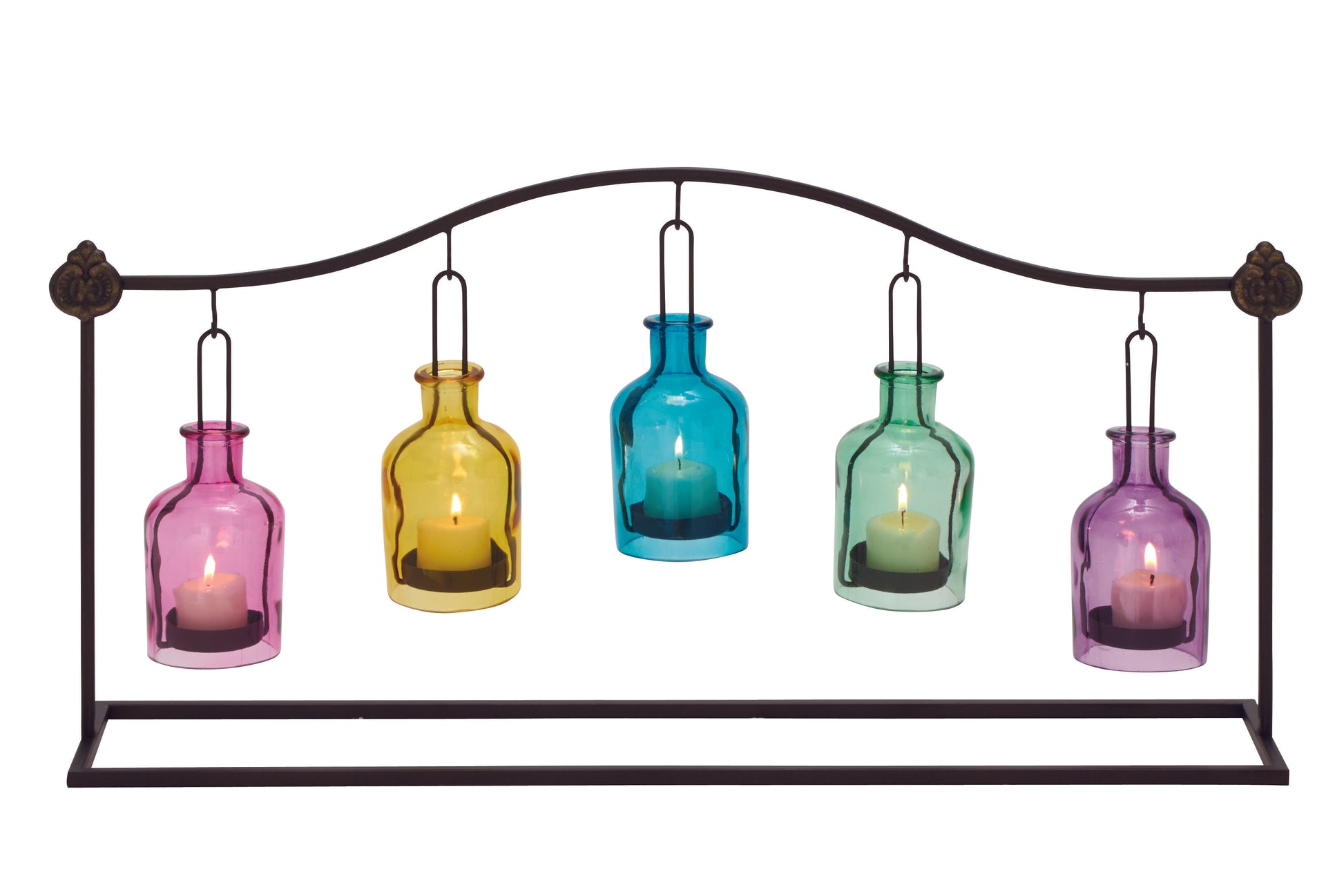 Metal Hanging Bottle Decorative Indoor Outdoor Candle Lantern