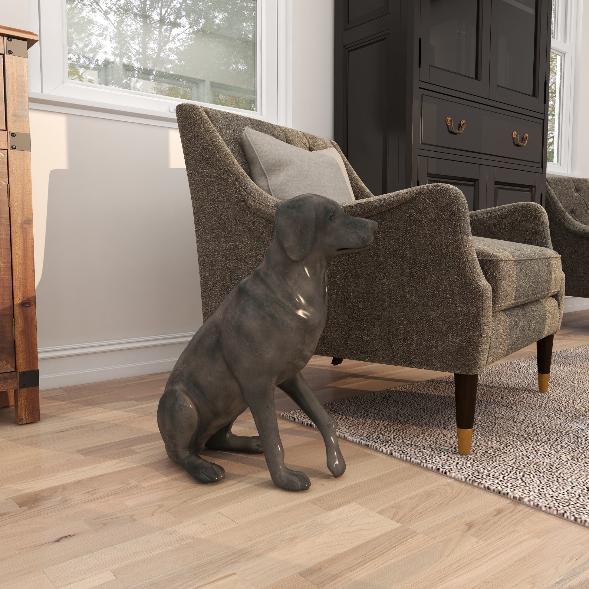Dog Brown Polystone Decorative Sculpture