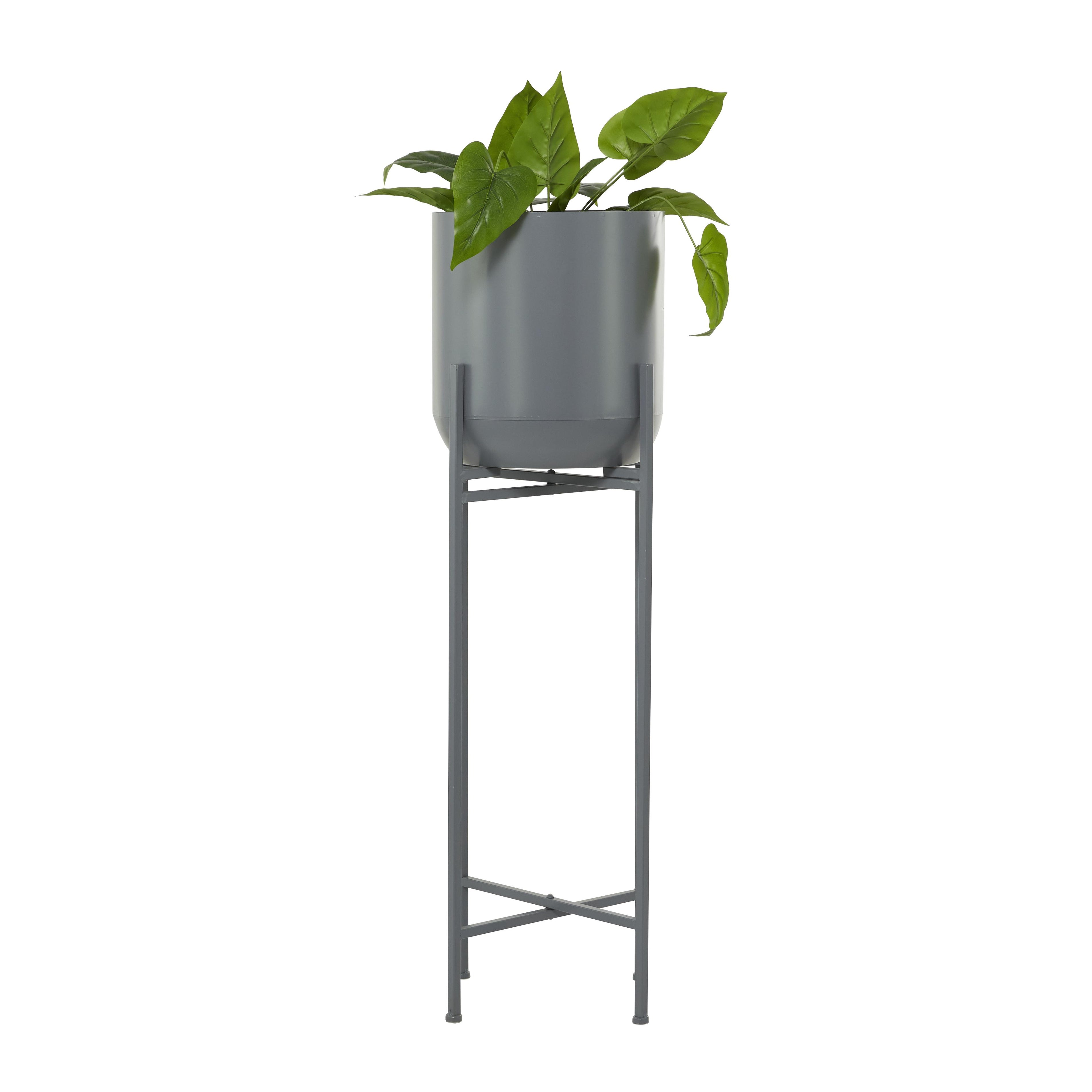 CosmoLiving by Cosmopolitan Metal Matte Dome Indoor Outdoor Planter with Removable Stand