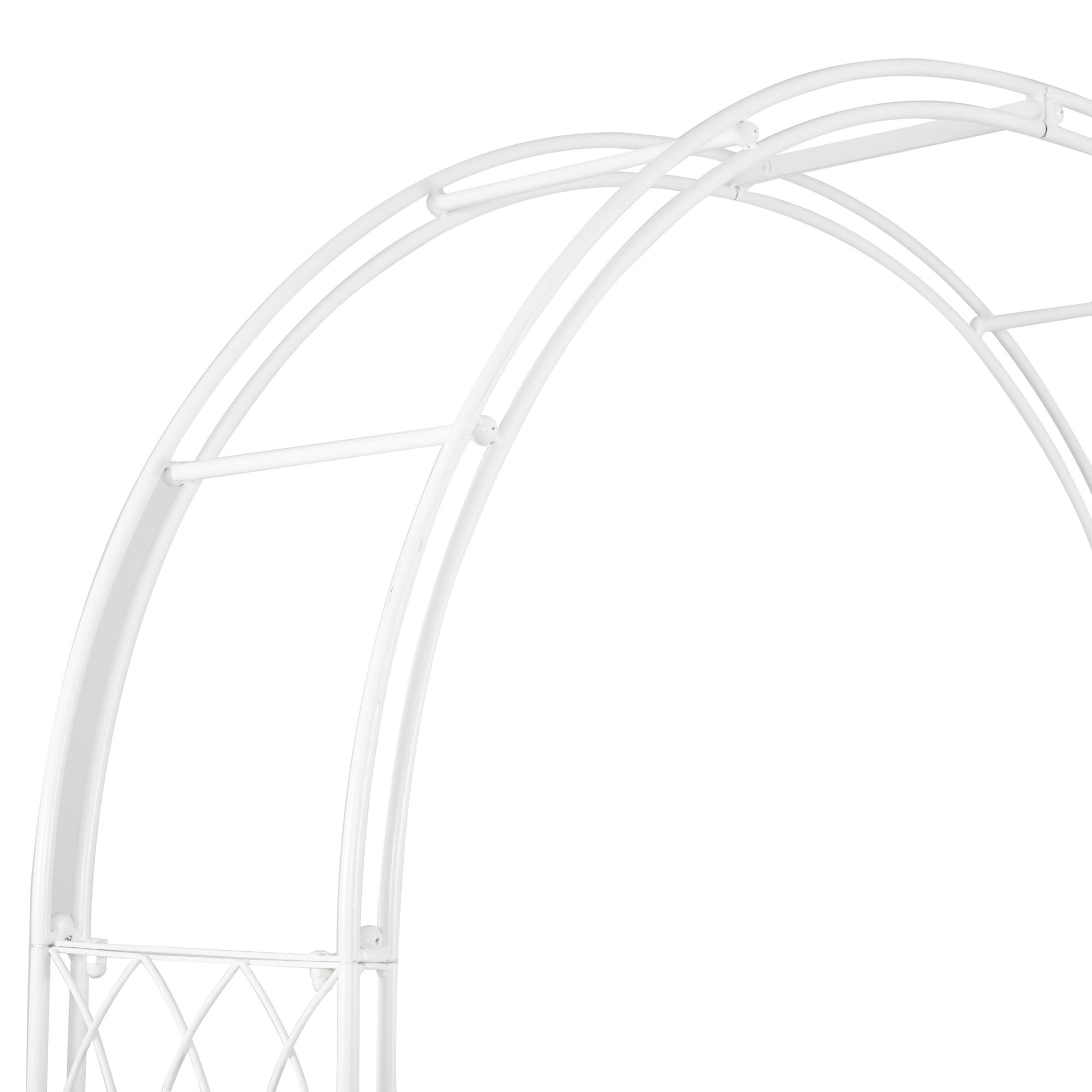 Metal Indoor Outdoor Arched Gate Indoor Outdoor Garden Arbor with Lattice Work Sides
