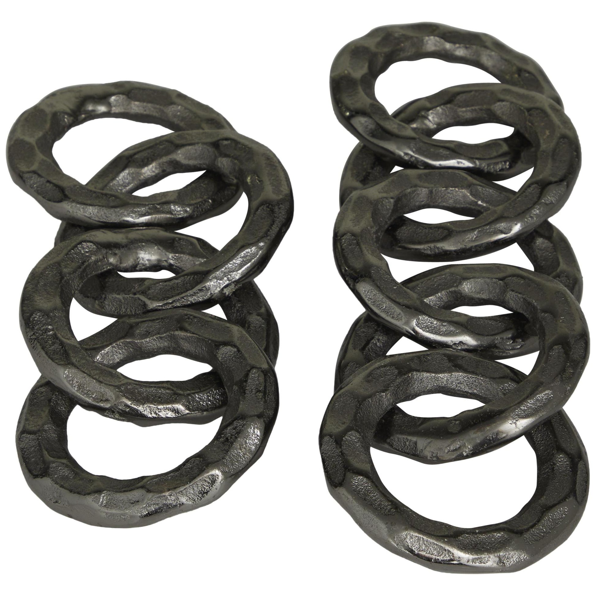 CosmoLiving by Cosmopolitan Set of 2 Chain Black Aluminum Metal Decorative Sculpture