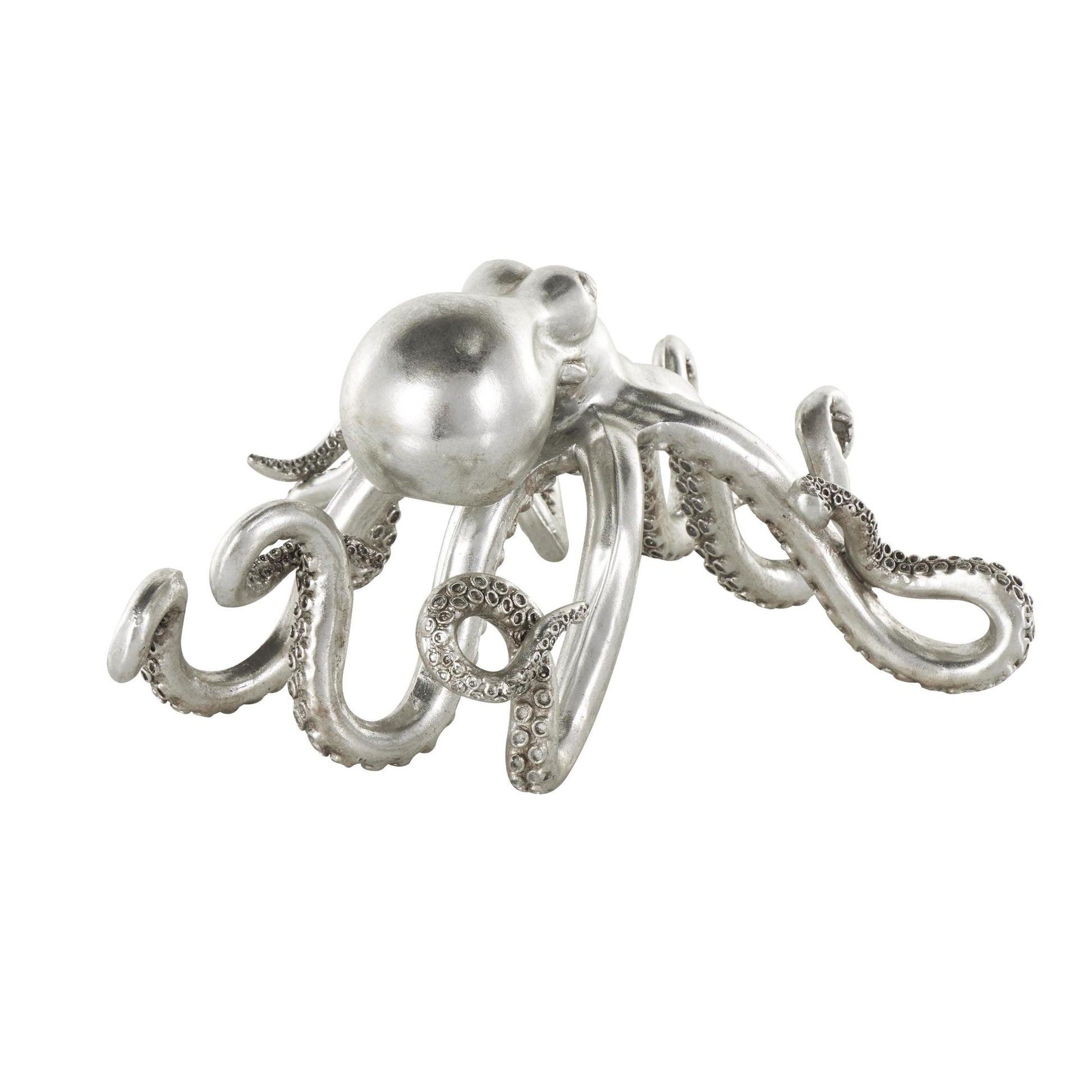 Octopus Silver Resin Laying Decorative Sculpture